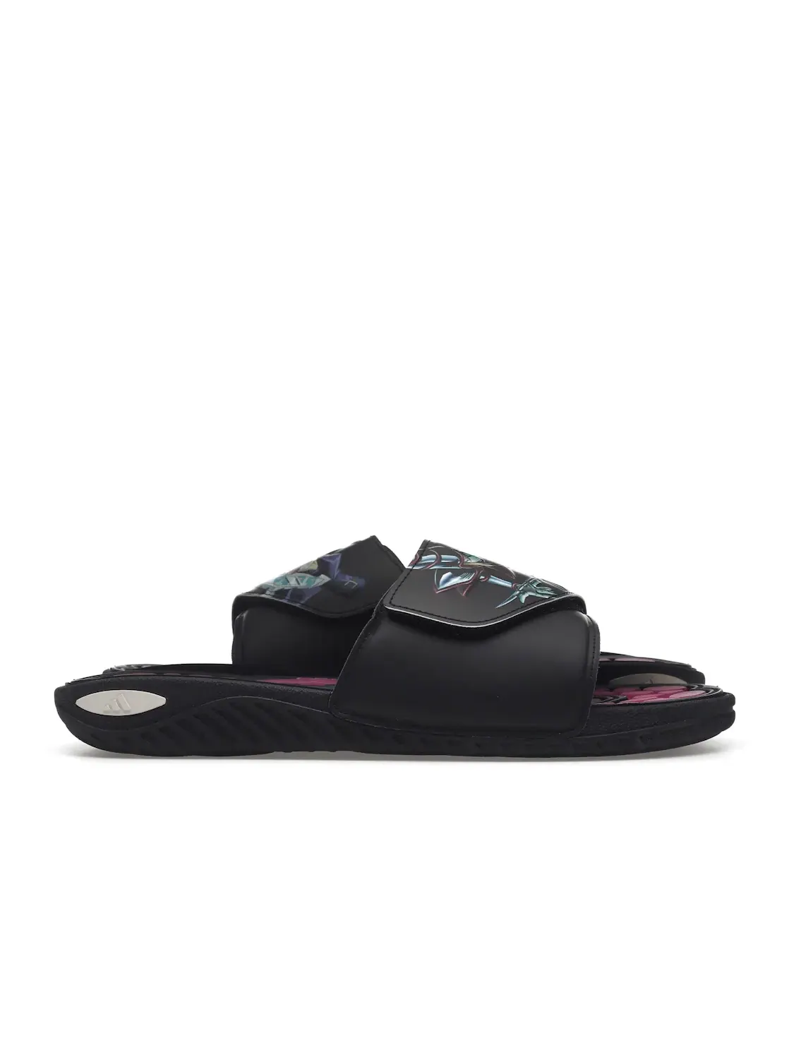 Мужские шлепанцы с принтом Reptossage Hook-And-Loop Slides Adidas — изображение 1 из 4, черный//черный