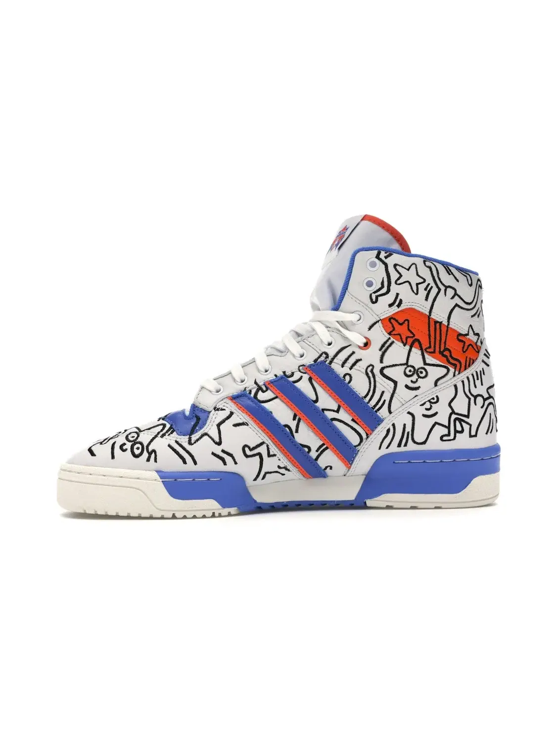 Мужские кроссовки Lifestyle с принтом Adidas Rivalry Hi Adidas — изображение 3 из 4, белый/синий/оранжевый
