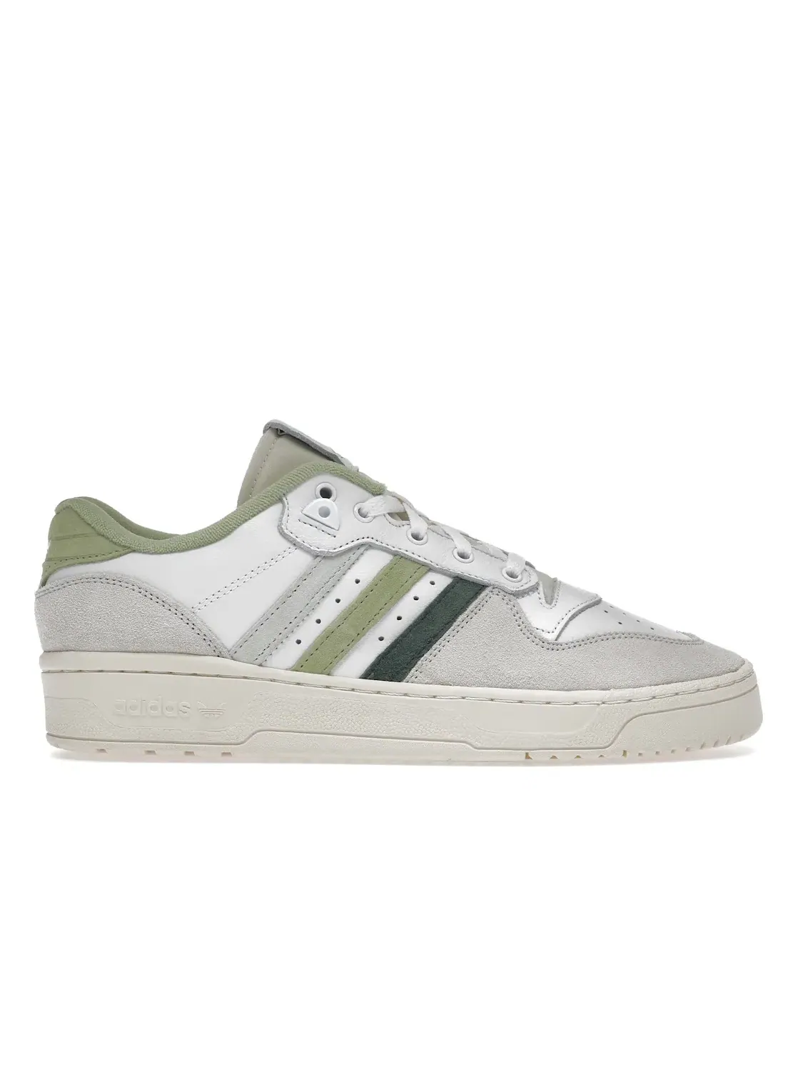 Мужские кроссовки кожаные Adidas Rivalry Low — изображение 1 из 4, белый/зеленый