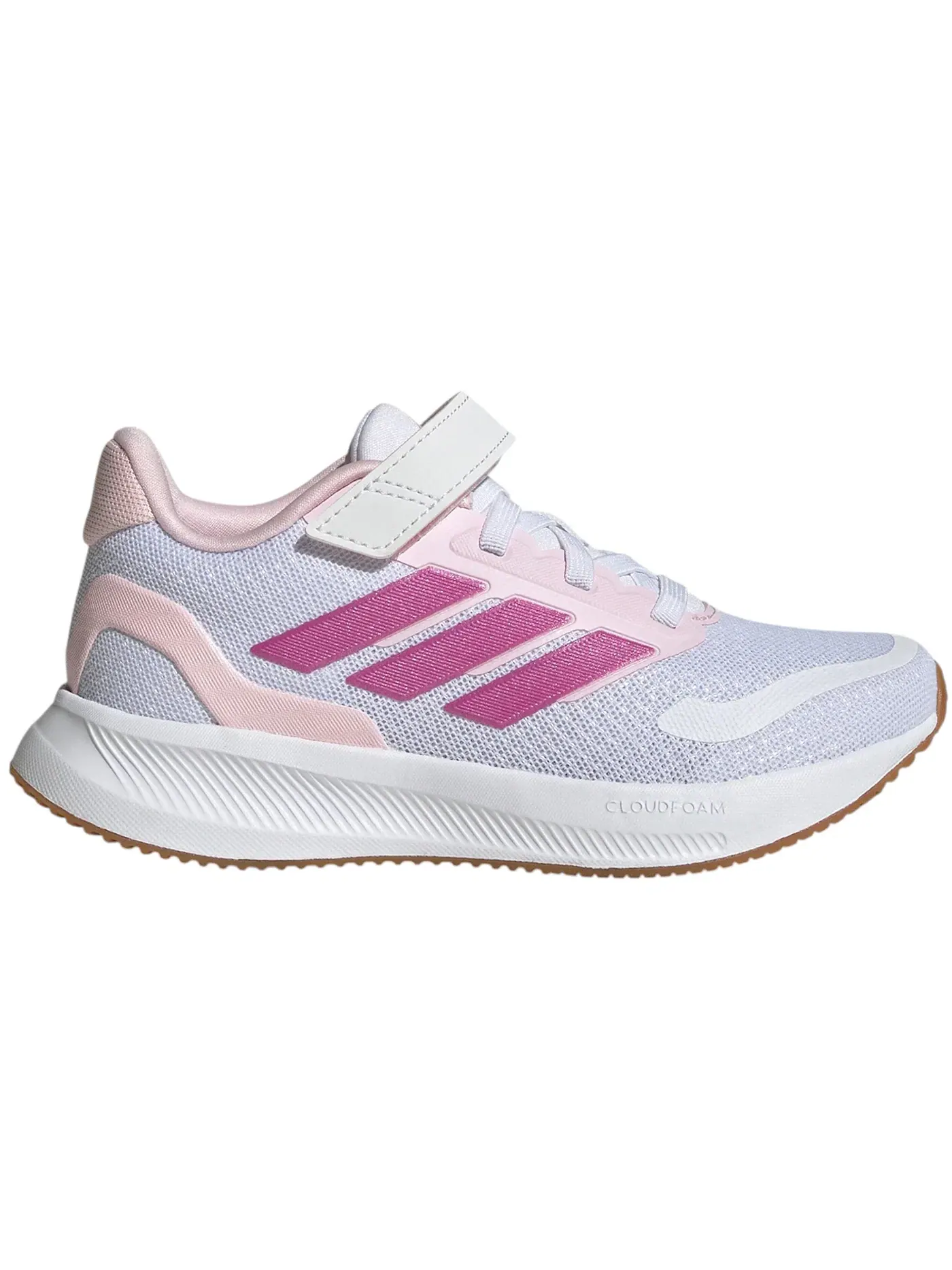 Детские кроссовки для бега с шнуровкой Adidas Runfalcon 5 — изображение 1 из 1, белый прозрачный розовый