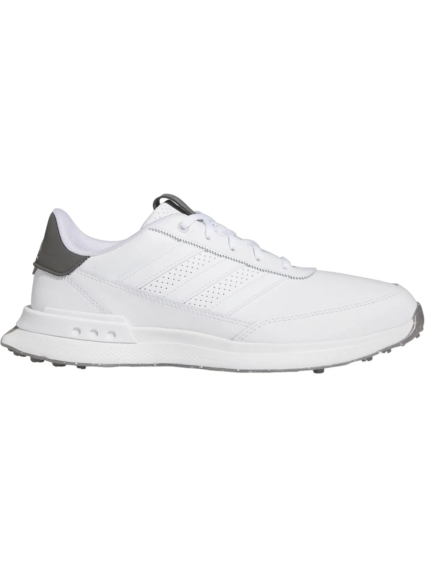 Мужские кроссовки для гольфа без шипов Adidas S2G 24 Leather Spikeless Golf — изображение 1 из 1, белый/белый/темно-серый