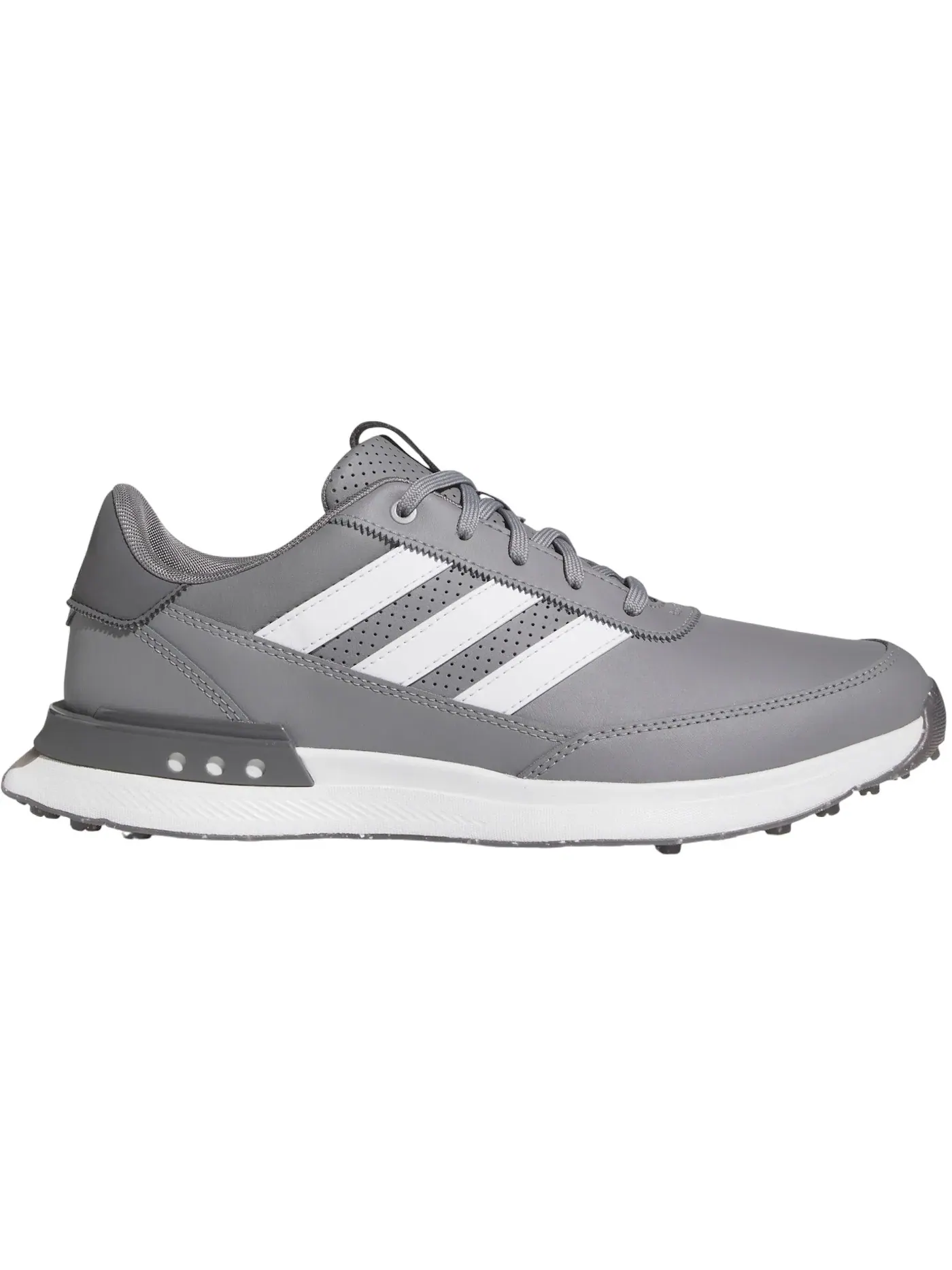 Мужские кроссовки для гольфа с шипами Adidas S2G 24 Leather Spikeless Golf — изображение 1 из 1, серый/белый/серый