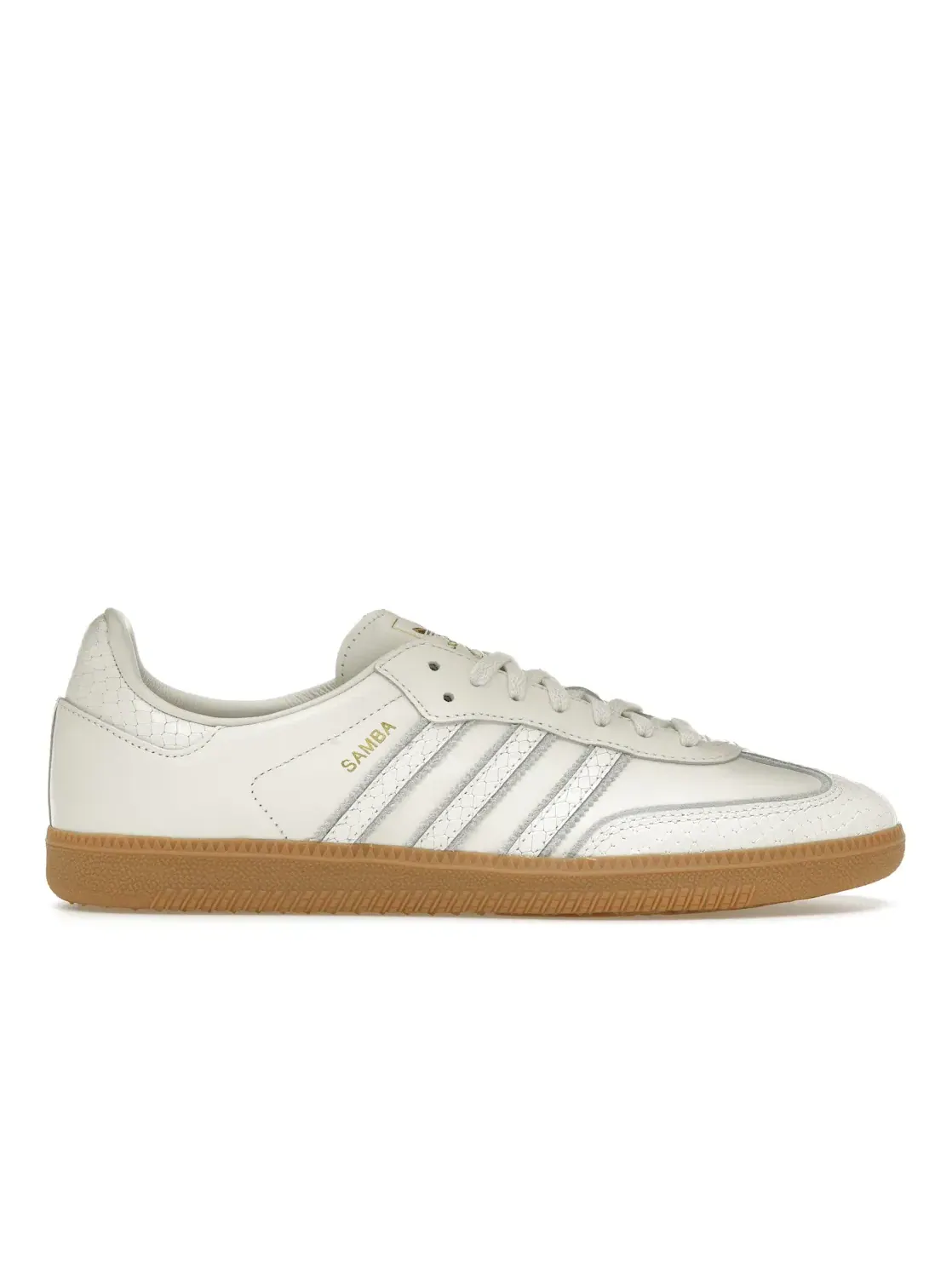 Мужские кроссовки с змеиным принтом Adidas Samba — изображение 1 из 4, белый/белый