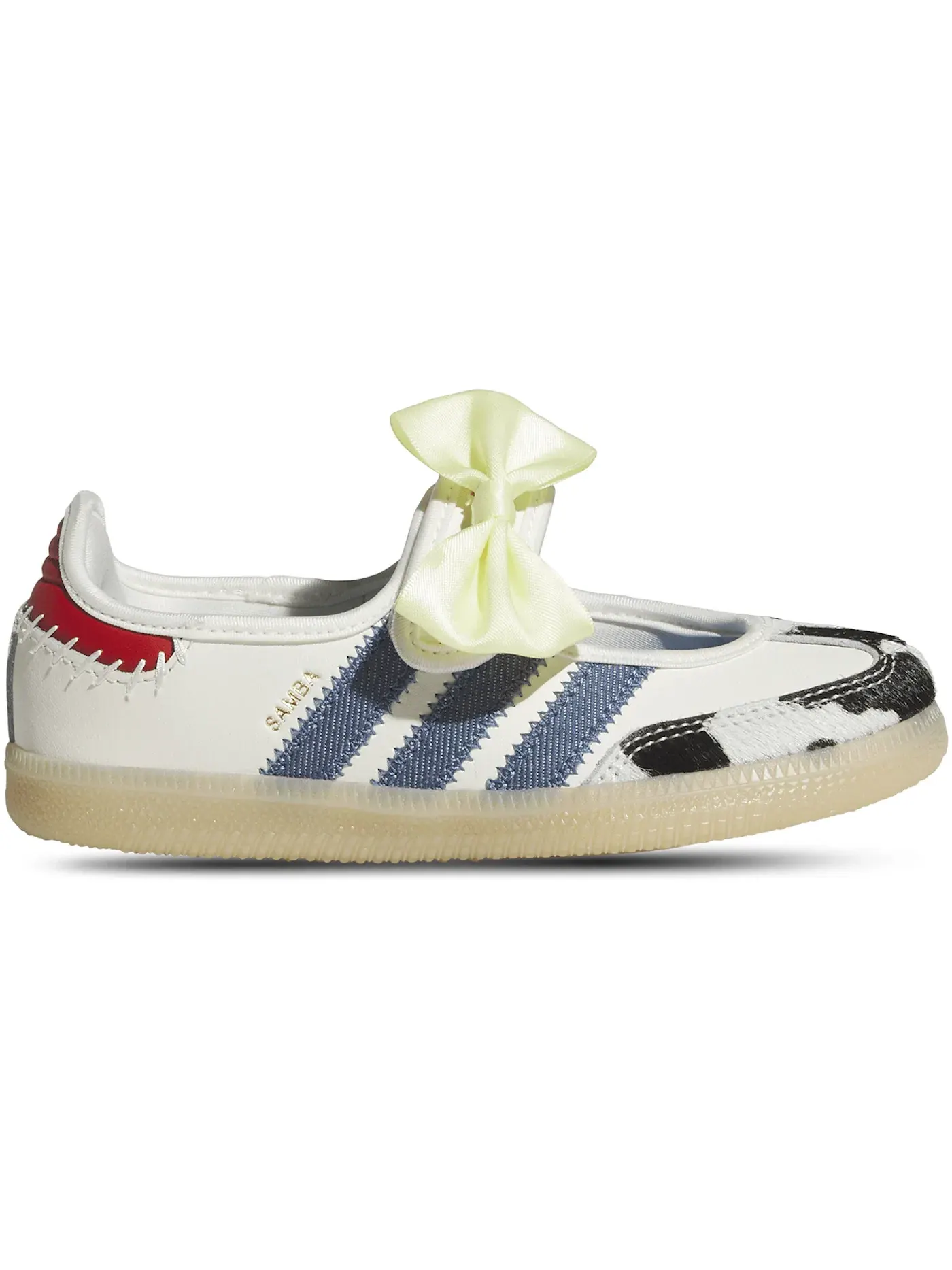 Детские кроссовки для девочек с принтом Adidas Samba Jane Adidas — изображение 1 из 1, белый/черный