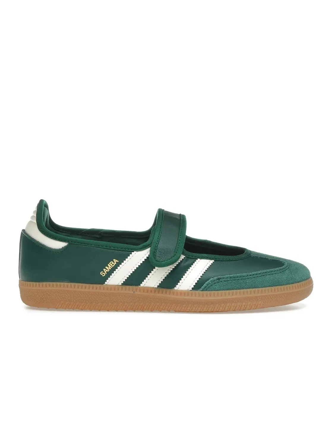 Женские кроссовки с замшевым верхом Adidas Samba Jane — изображение 1 из 4, зеленый кремовый белый