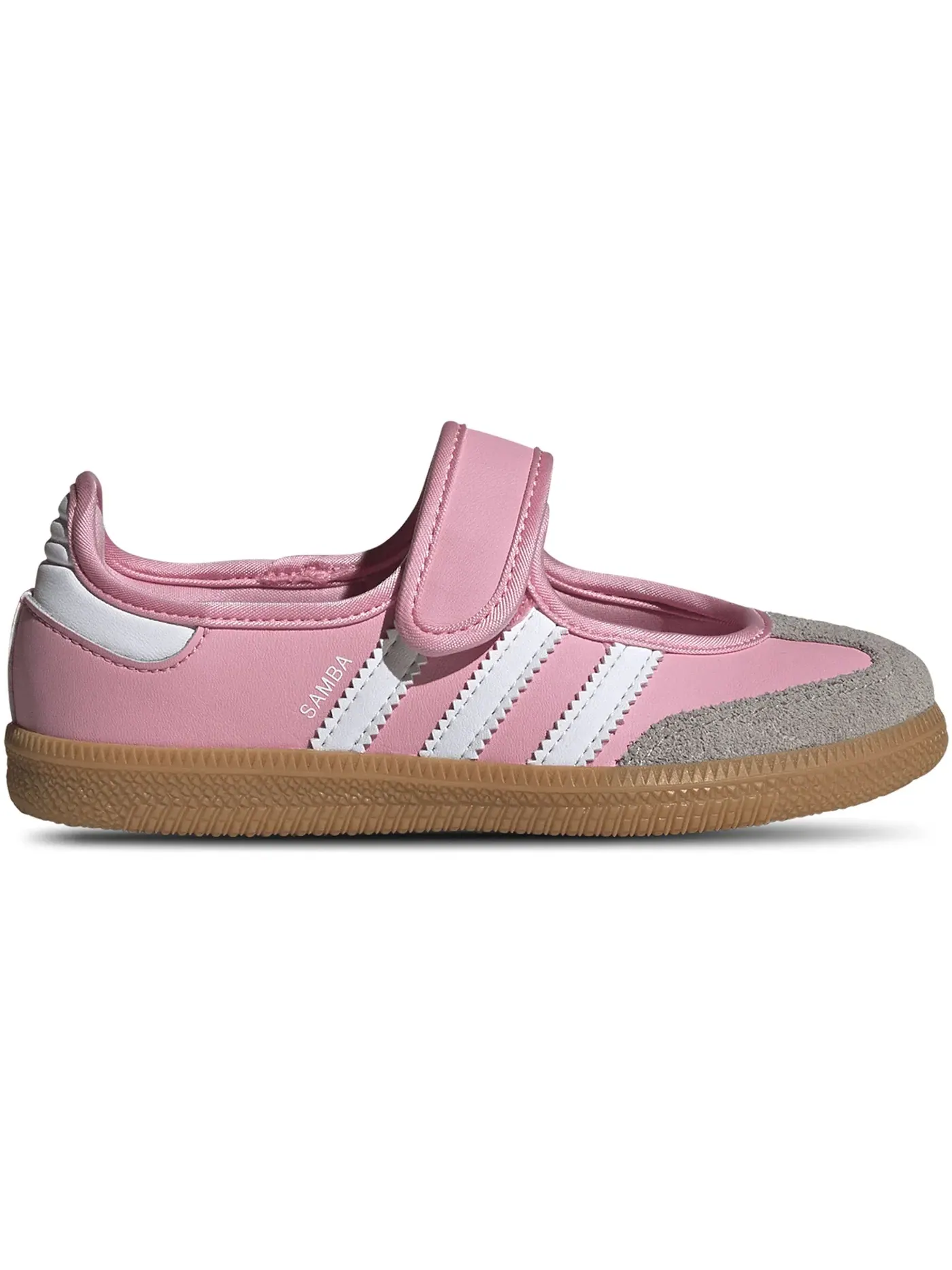 Детские кроссовки для девочек с длинным шнурованием Adidas Samba Jane — изображение 1 из 1, светлый розовый/белый