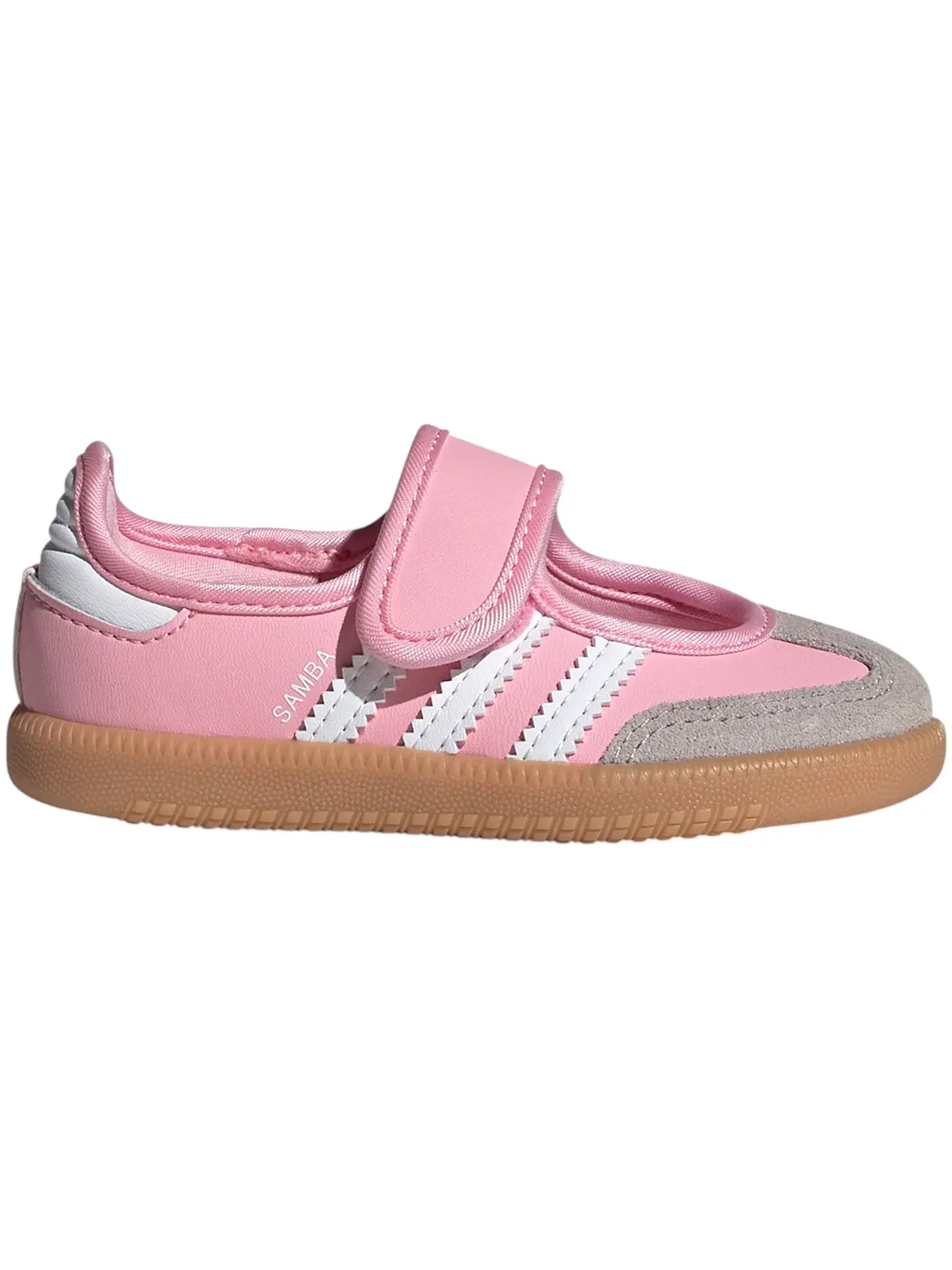Детские кроссовки для девочек с замшевыми вставками Adidas Samba Jane — изображение 1 из 1, светлый розовый/белый