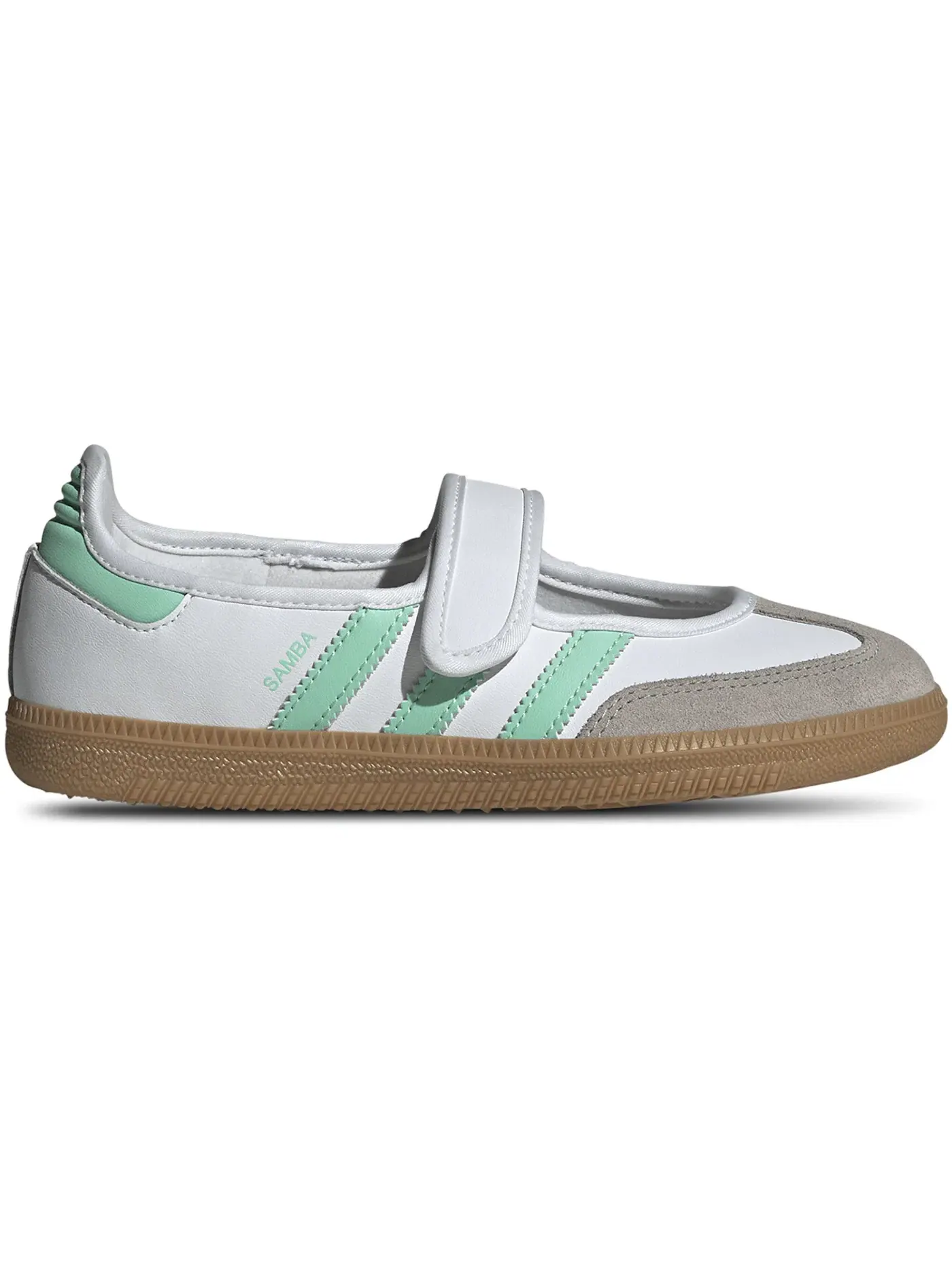Детские кроссовки Lifestyle с замшевыми вставками Adidas Samba Jane — изображение 1 из 1, белый/зеленый