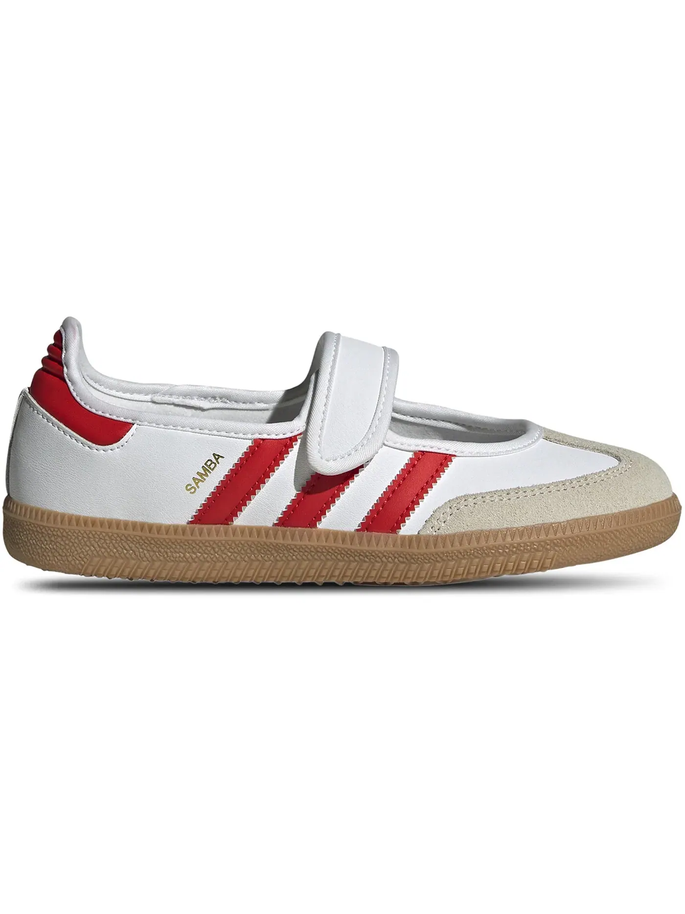Детские кроссовки с длинным шнурком Adidas Samba Jane — изображение 1 из 1, белый/красный