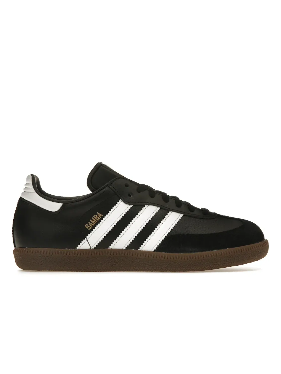 Мужские кроссовки с кожаным верхом Adidas Samba Leather — изображение 1 из 4, черный/белый/черный
