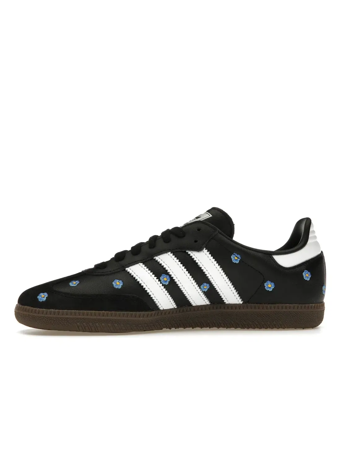 Женские кроссовки с вышивкой цветов Adidas Samba — изображение 3 из 4, черный/черный/белый