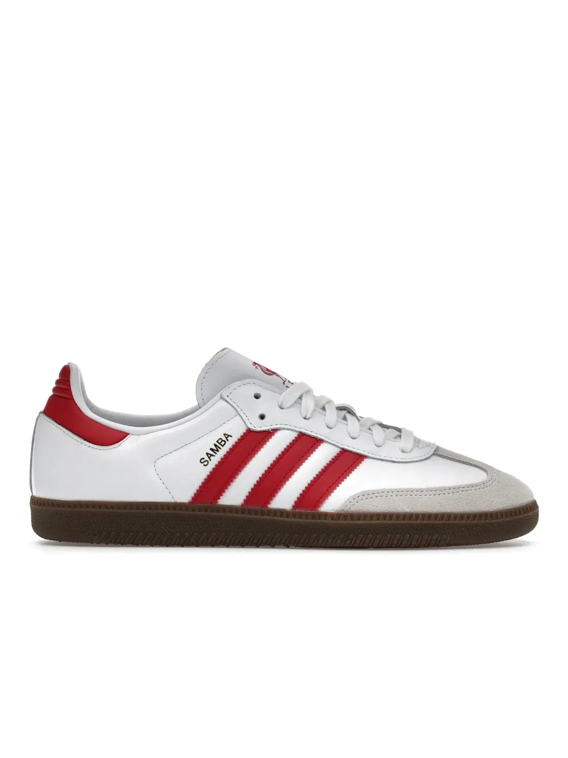 Мужские кроссовки с замшевыми вставками Samba Adidas — изображение 1 из 4, белый/красный