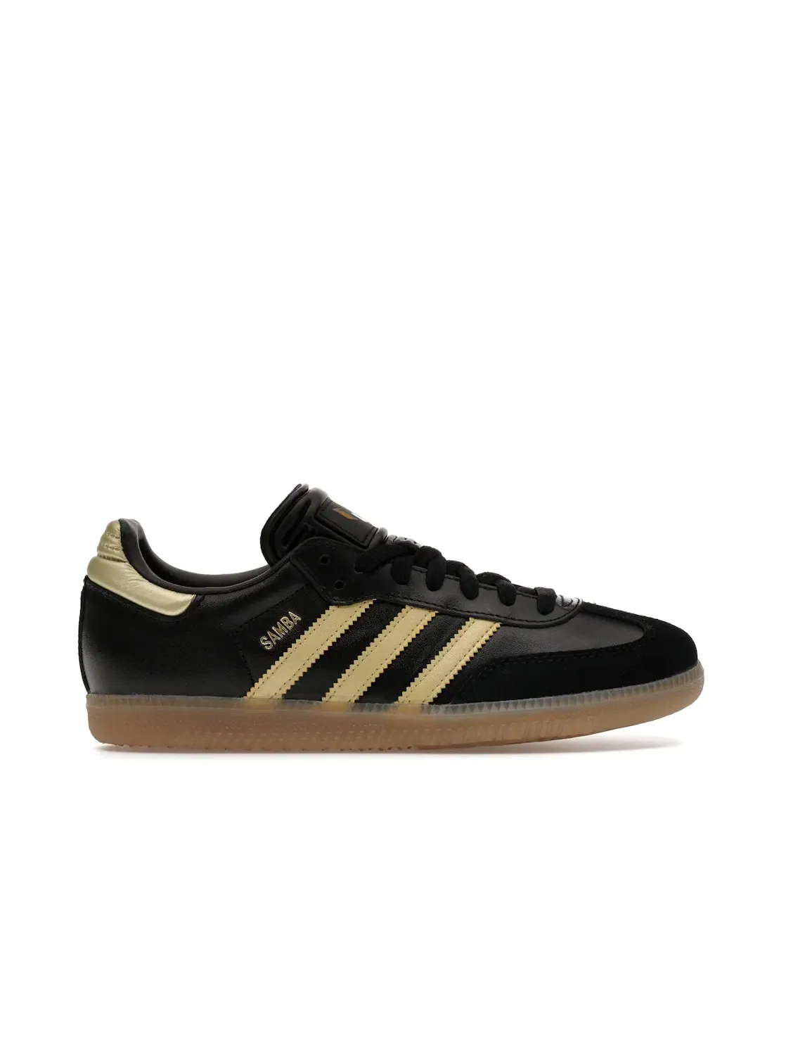Детские кроссовки с принтом Adidas Samba Adidas — изображение 1 из 4, черный/золотистый