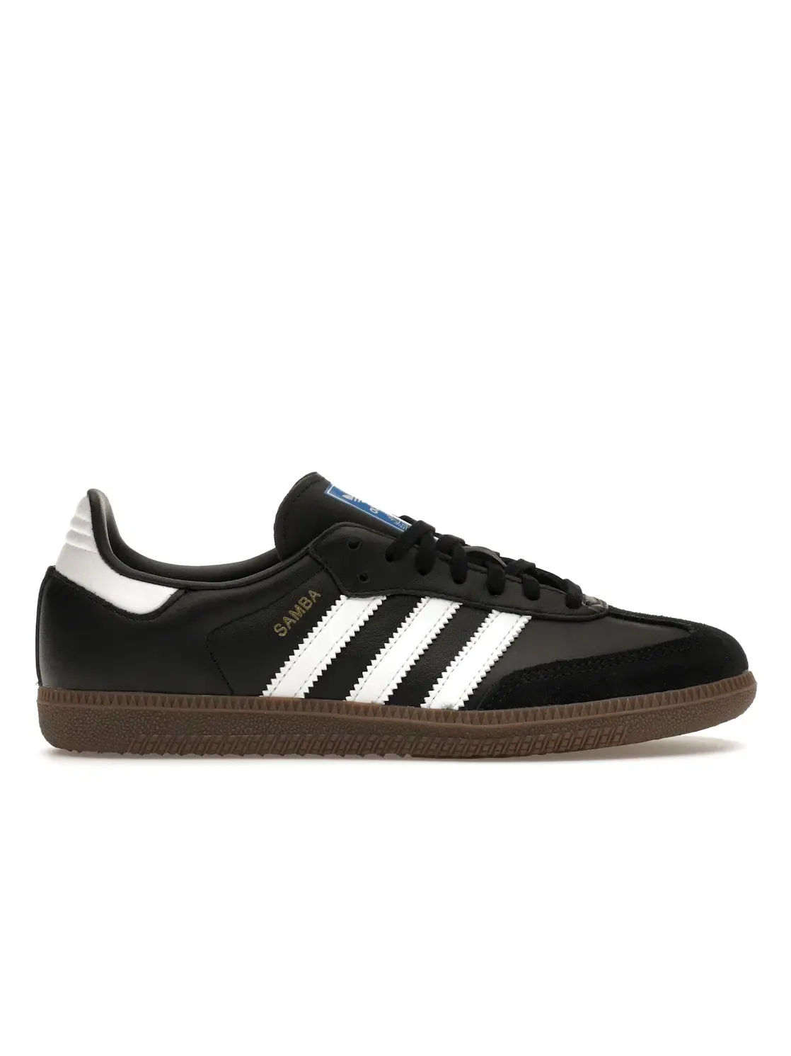 Детские кроссовки кожаные с T-образным носком Adidas Samba OG — изображение 1 из 4, черный/белый