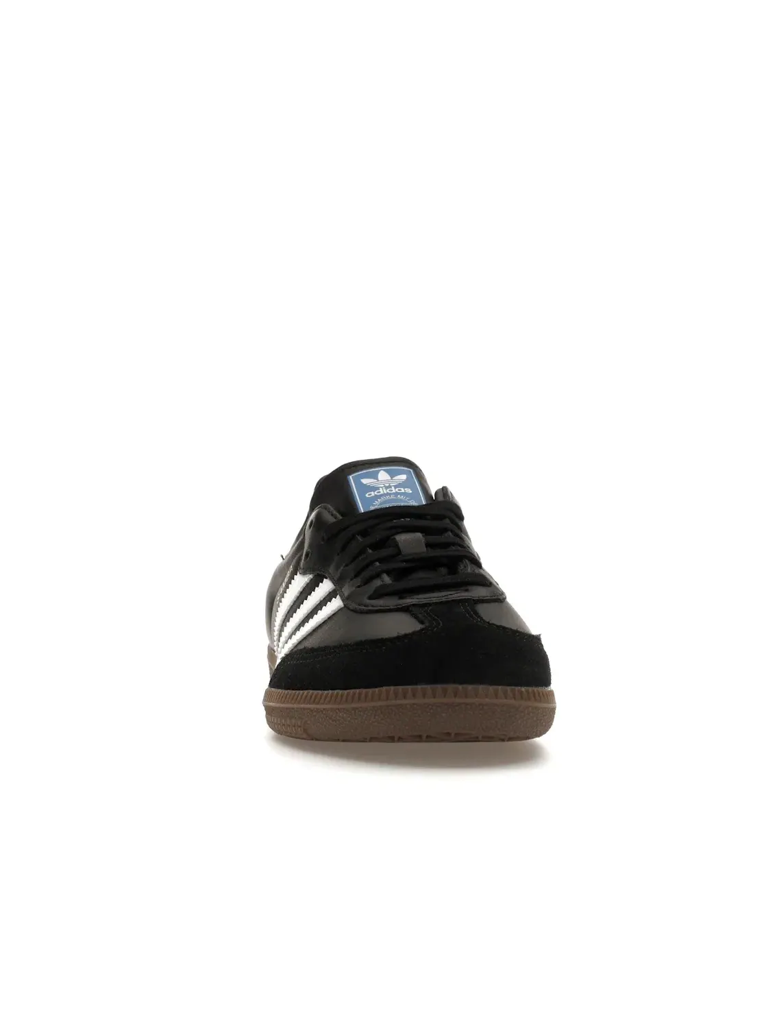 Детские кроссовки кожаные с T-образным носком Adidas Samba OG — изображение 2 из 4, черный/белый