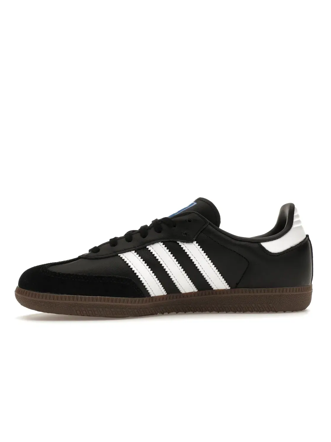 Детские кроссовки кожаные с T-образным носком Adidas Samba OG — изображение 3 из 4, черный/белый