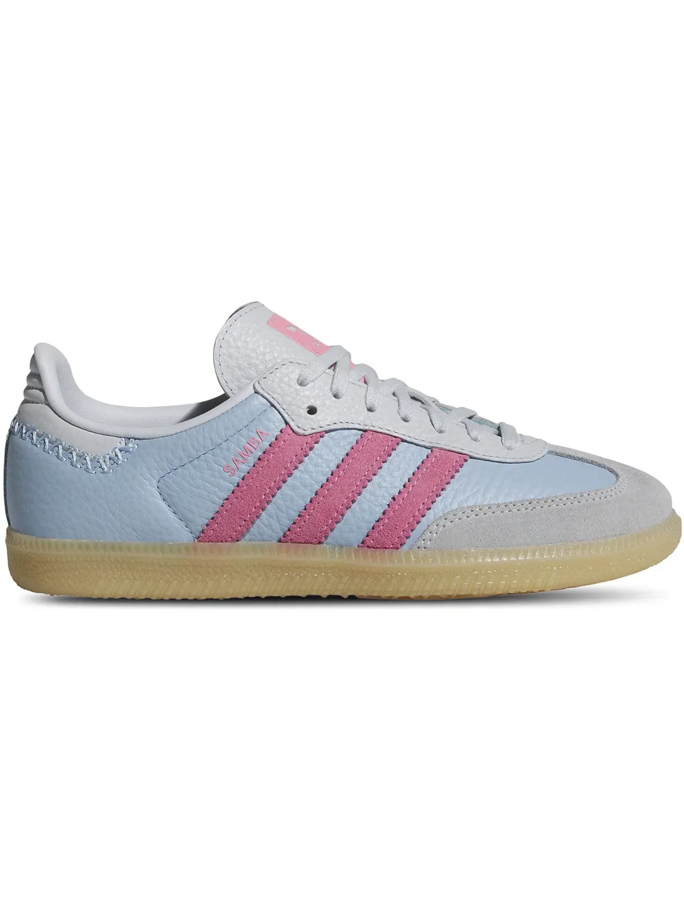 Детские кроссовки для мальчиков с классическим дизайном Adidas Samba OG — изображение 1 из 1, синий розовый коричневый