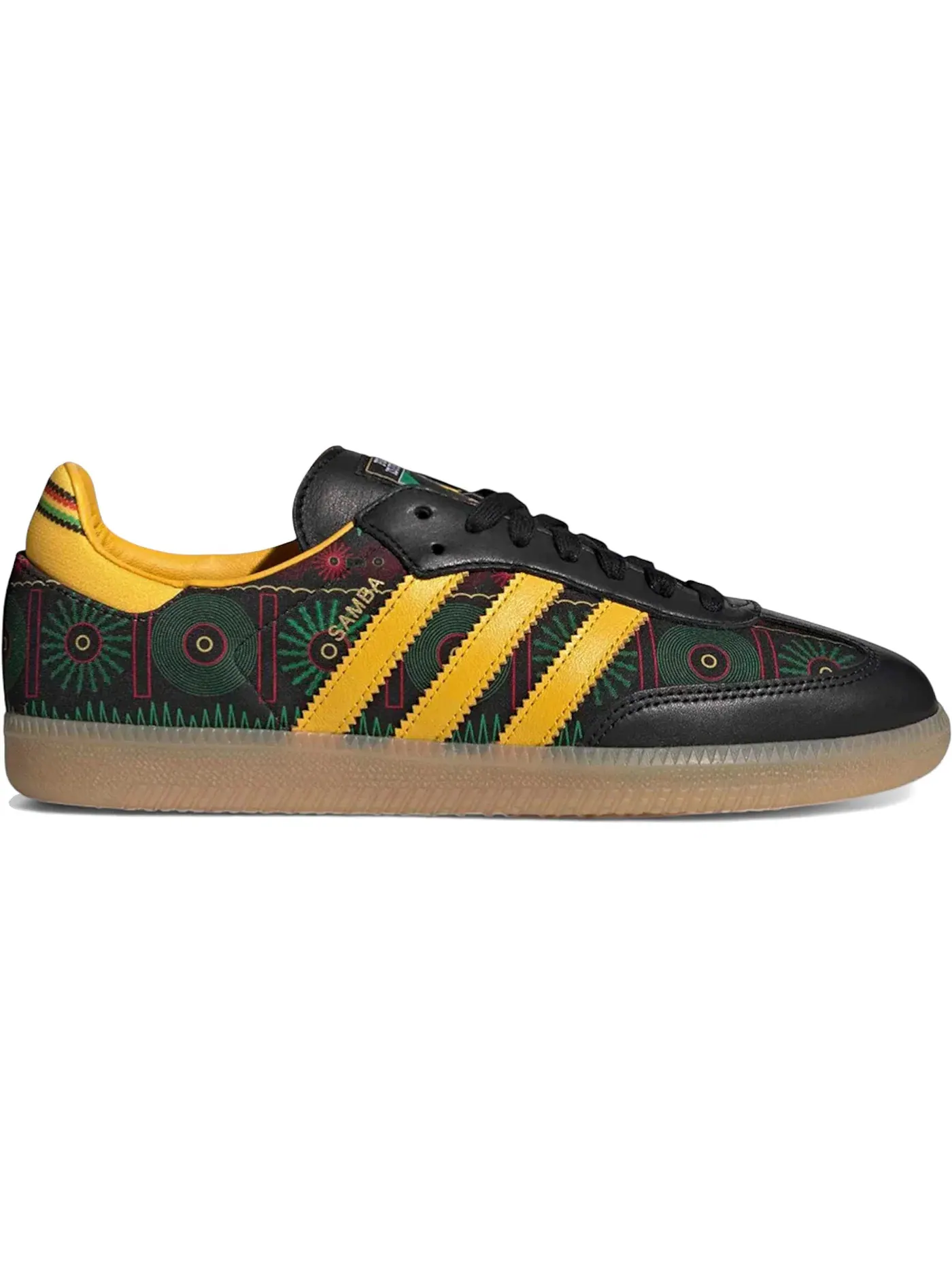 Мужские кеды с принтом Adidas Samba OG Bob Marley Football Is Freedom — изображение 1 из 1, черный/золотистый