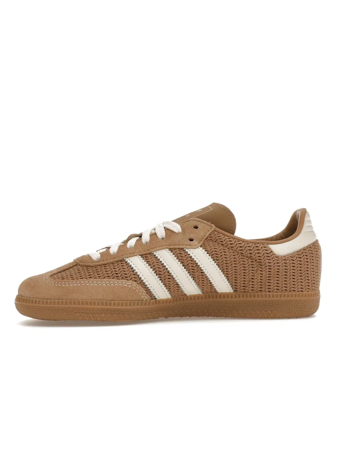 Мужские кроссовки с плетеным верхом Adidas Samba OG — изображение 3 из 4, белый/коричневый