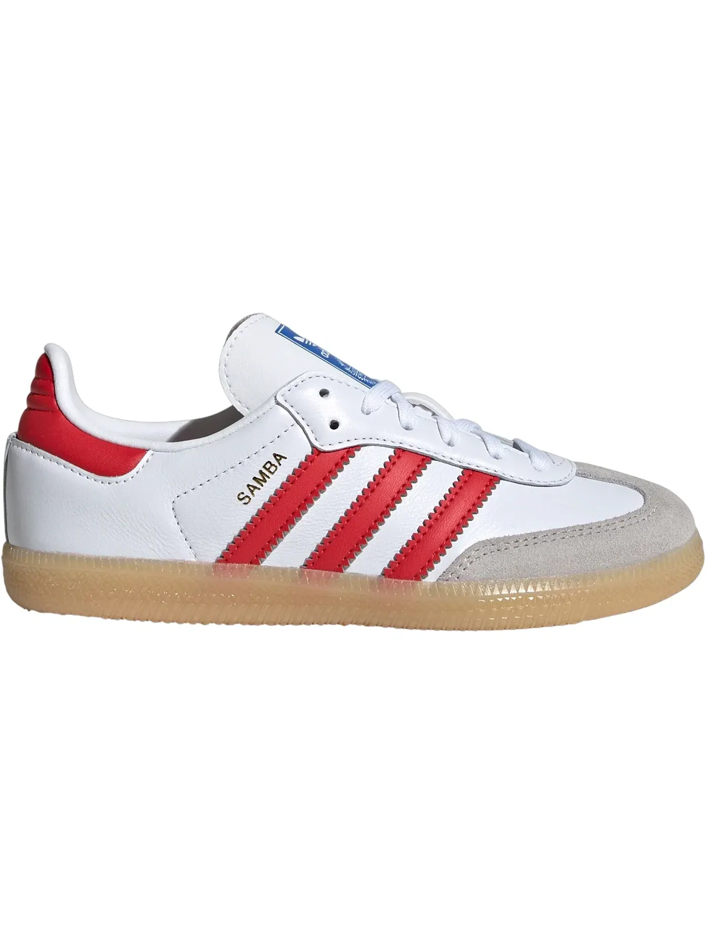 Детские кроссовки с замшевыми вставками Adidas Samba OG — изображение 1 из 1, белый/красный