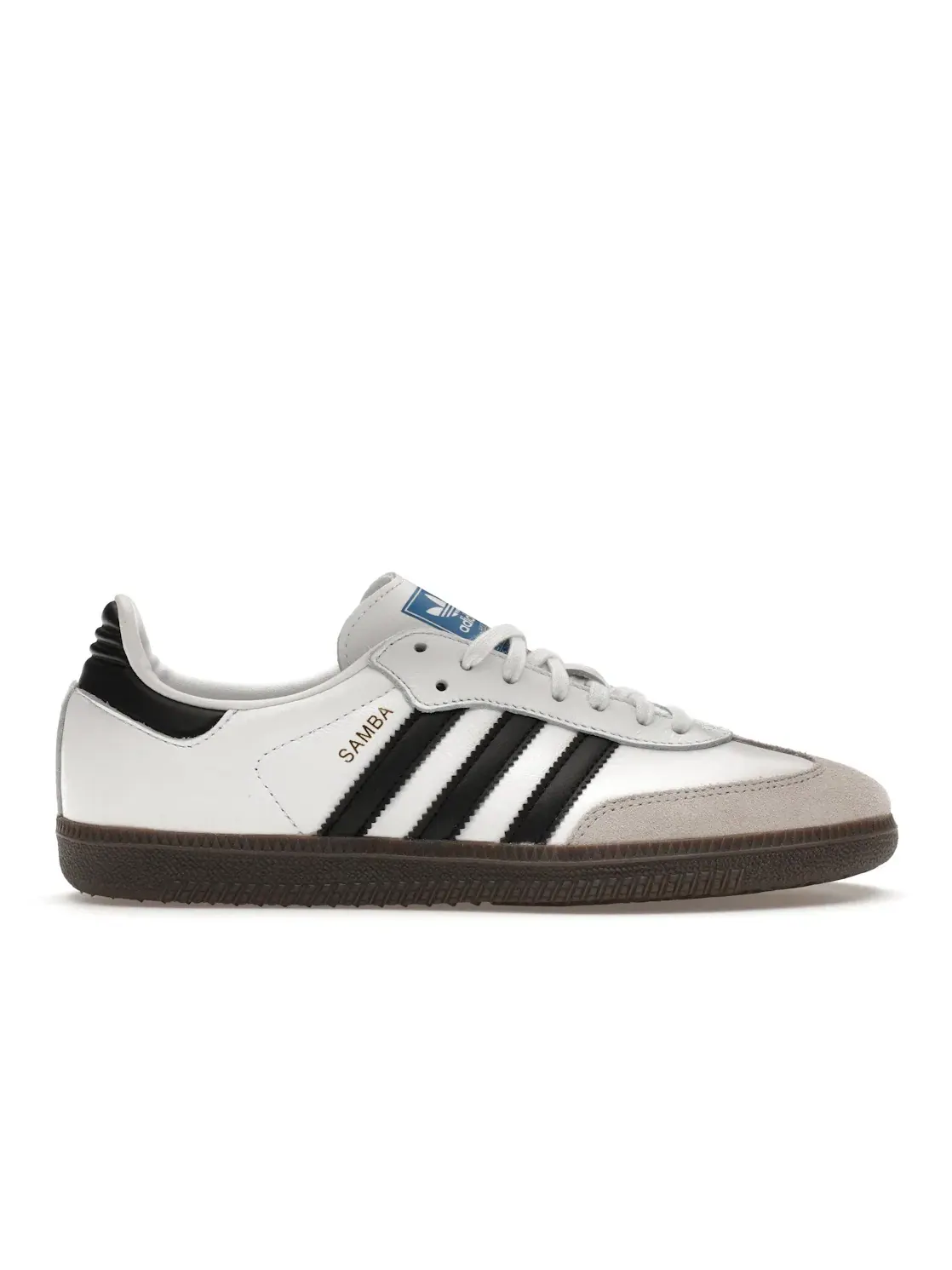 Детские кроссовки для мальчиков и девочек с замшевыми вставками Adidas Samba OG — изображение 1 из 4, белый черный