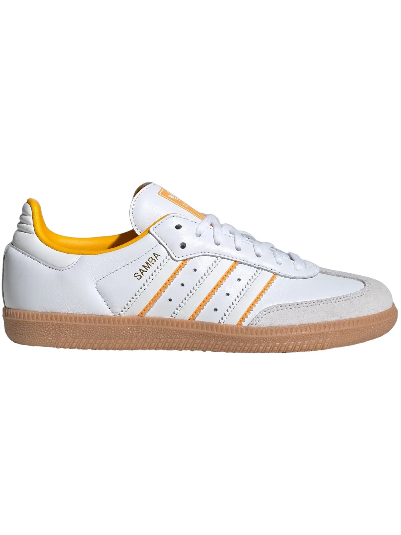 Детские кроссовки для мальчиков и девочек с замшевыми вставками Adidas Samba OG — изображение 1 из 1, белый белый желтый