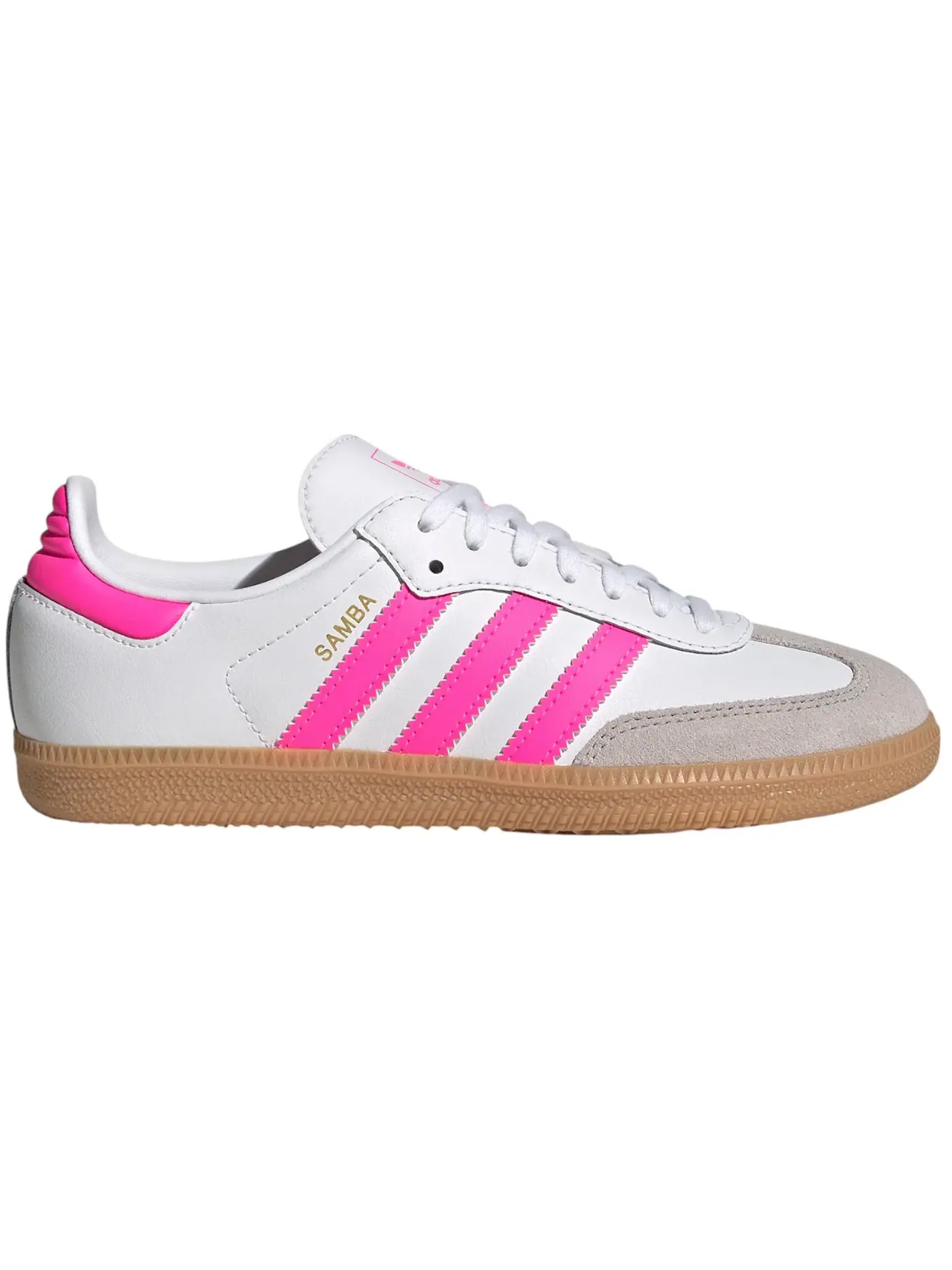 Детские кроссовки с замшевыми вставками Adidas Samba OG — изображение 1 из 1, белый розовый