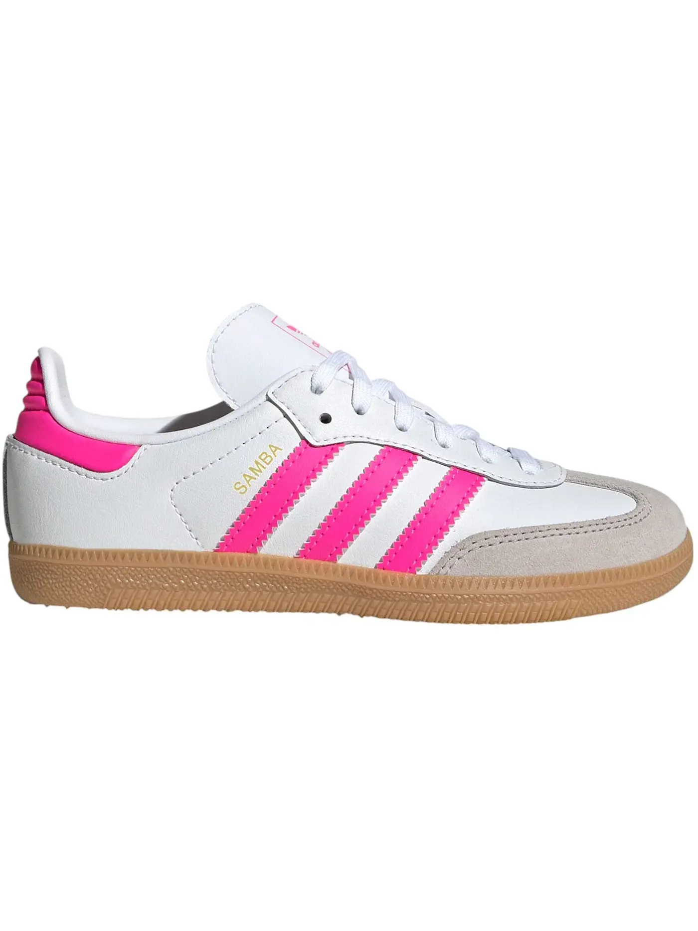 Детские кроссовки Lifestyle с длинным язычком Adidas Samba OG — изображение 1 из 1, белый/розовый