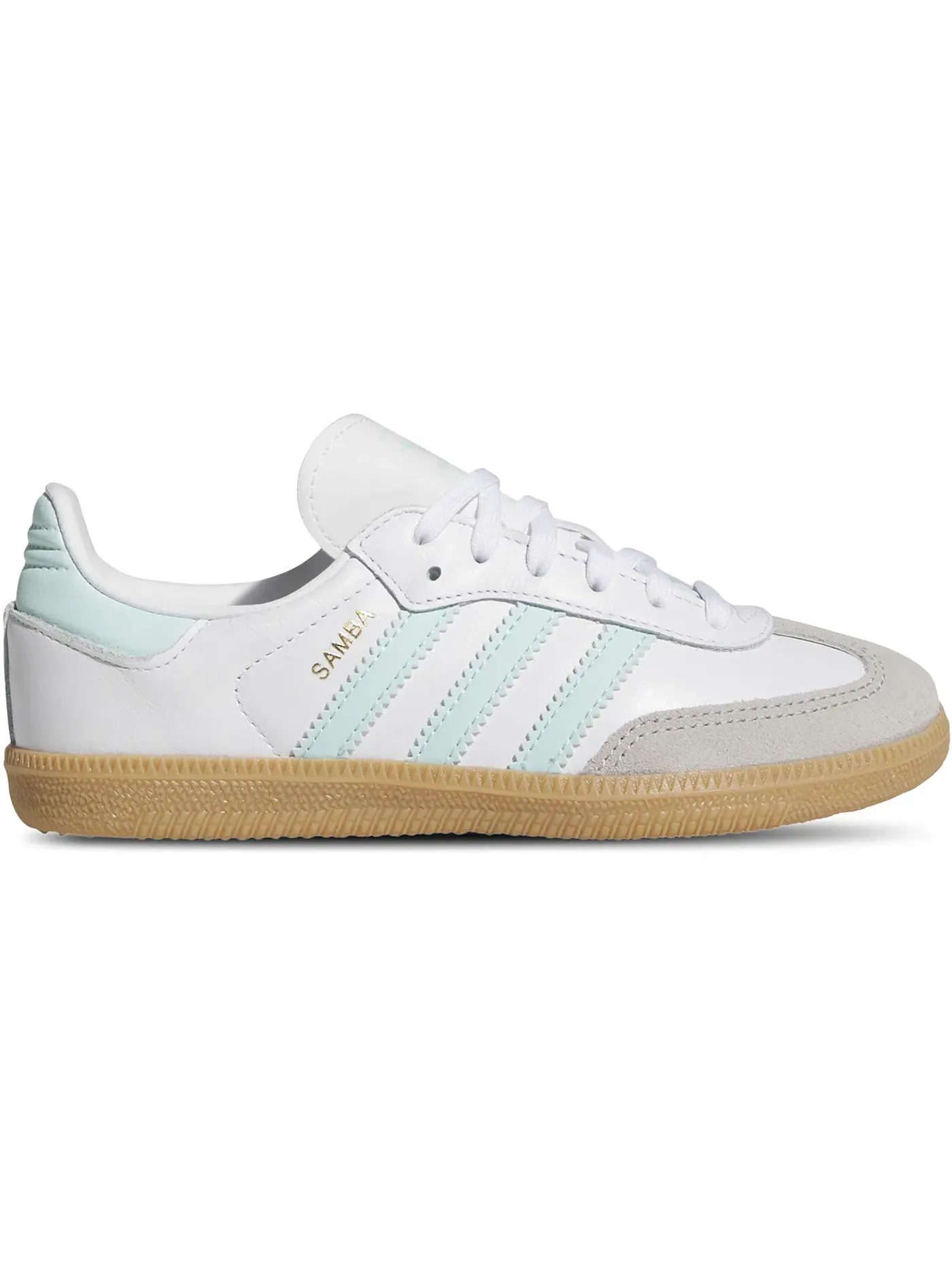 Детские кроссовки с замшевыми вставками Adidas Samba OG — изображение 1 из 1, белый/голубой