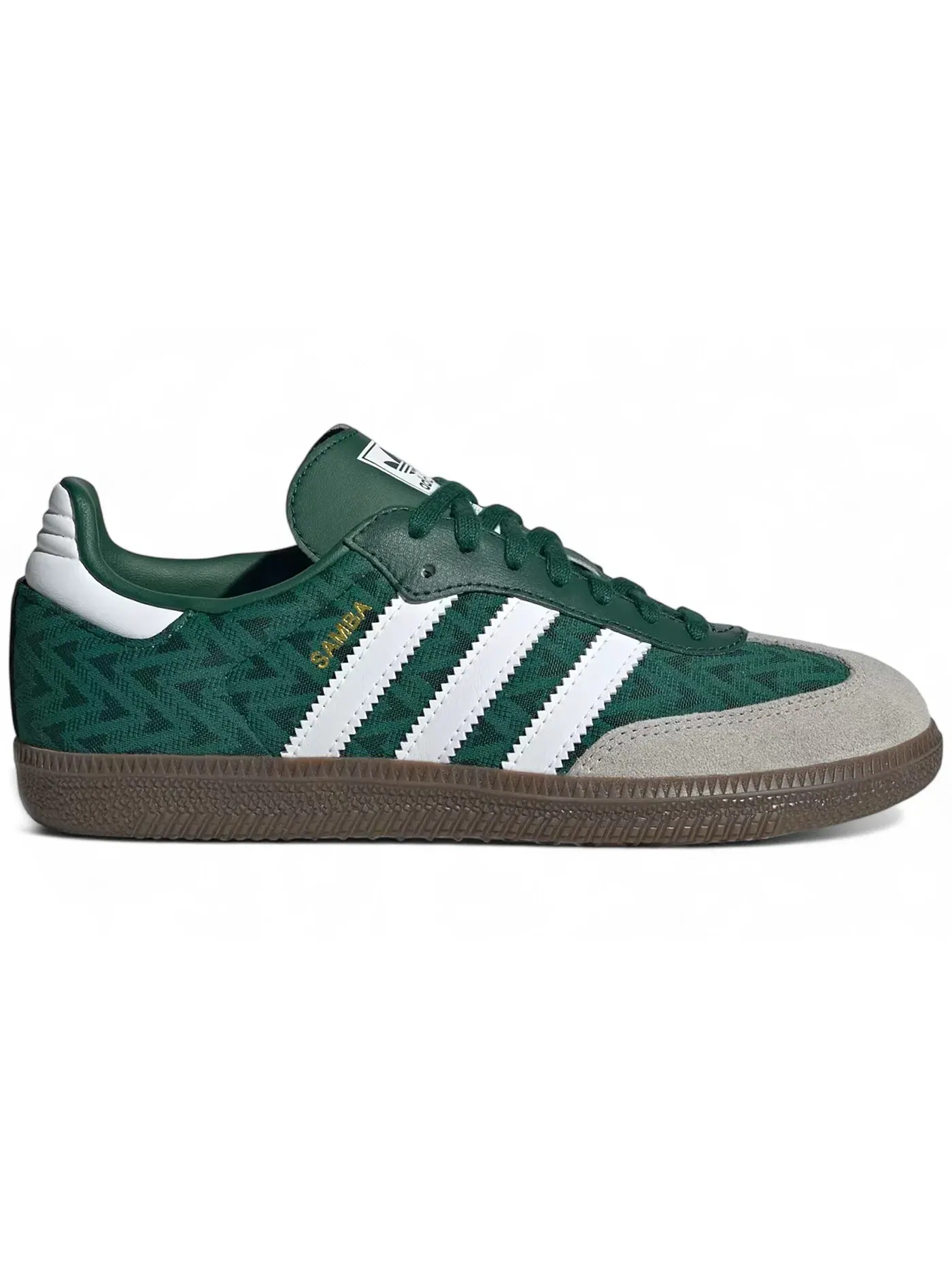 Детские кроссовки с замшевыми вставками Adidas Samba OG — изображение 1 из 1, зеленый белый