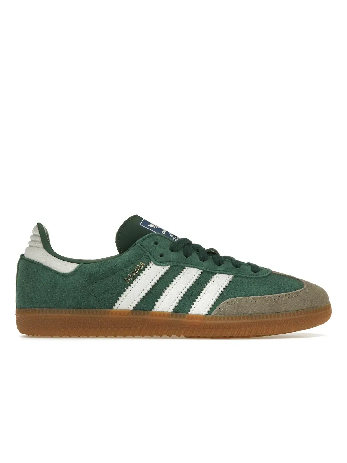 Мужские кроссовки замшевые Samba OG Adidas — изображение 1 из 4, зеленый/белый