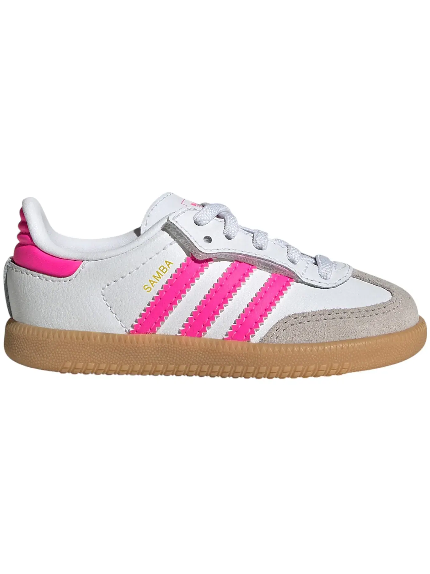 Детские кроссовки с удобной системой застежки Adidas Samba OG Comfort Closure — изображение 1 из 1, белый розовый
