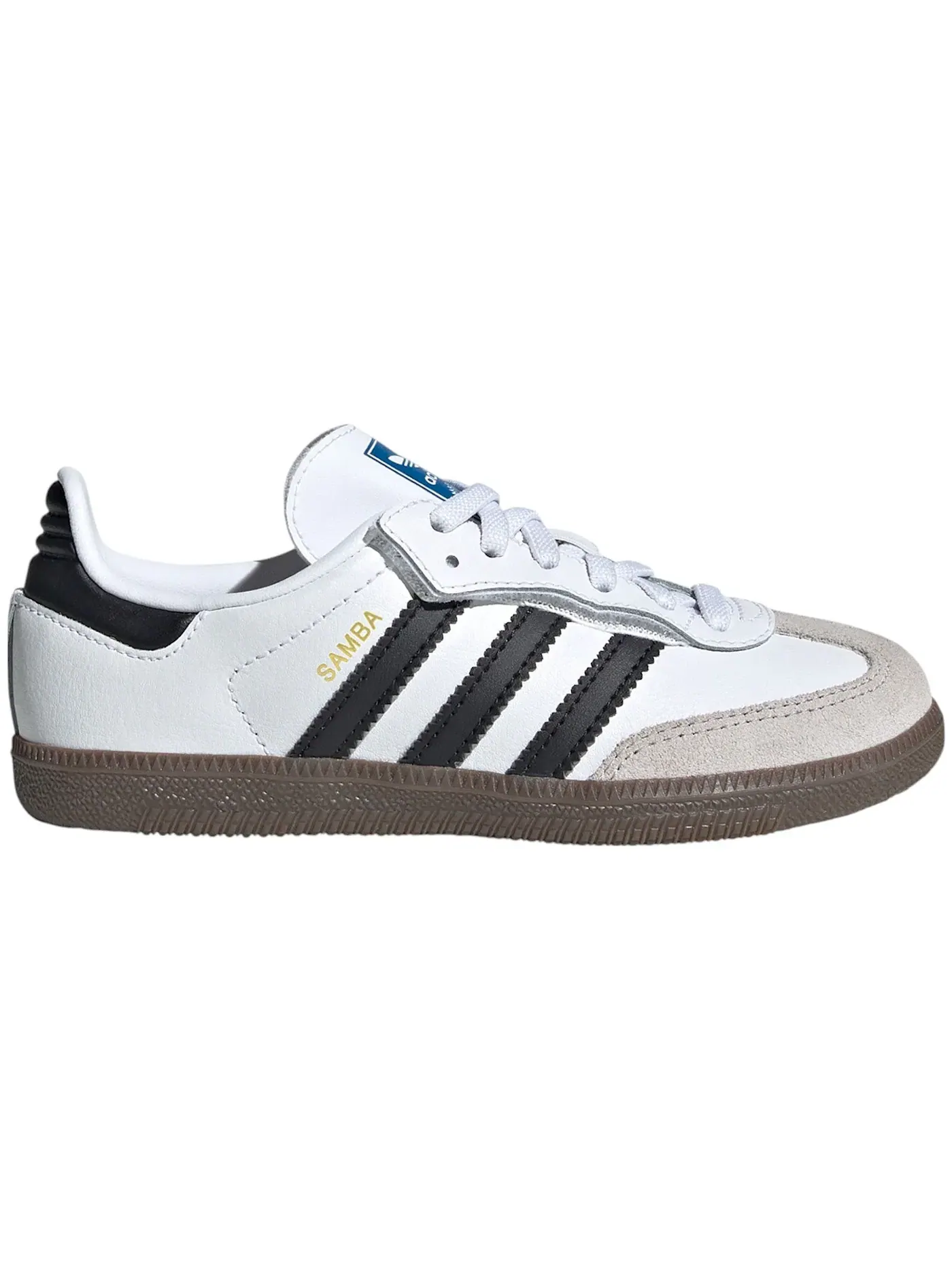 Детские кроссовки Lifestyle с закрытой шнуровкой Adidas Samba OG Comfort Closure — изображение 1 из 1, белый черный