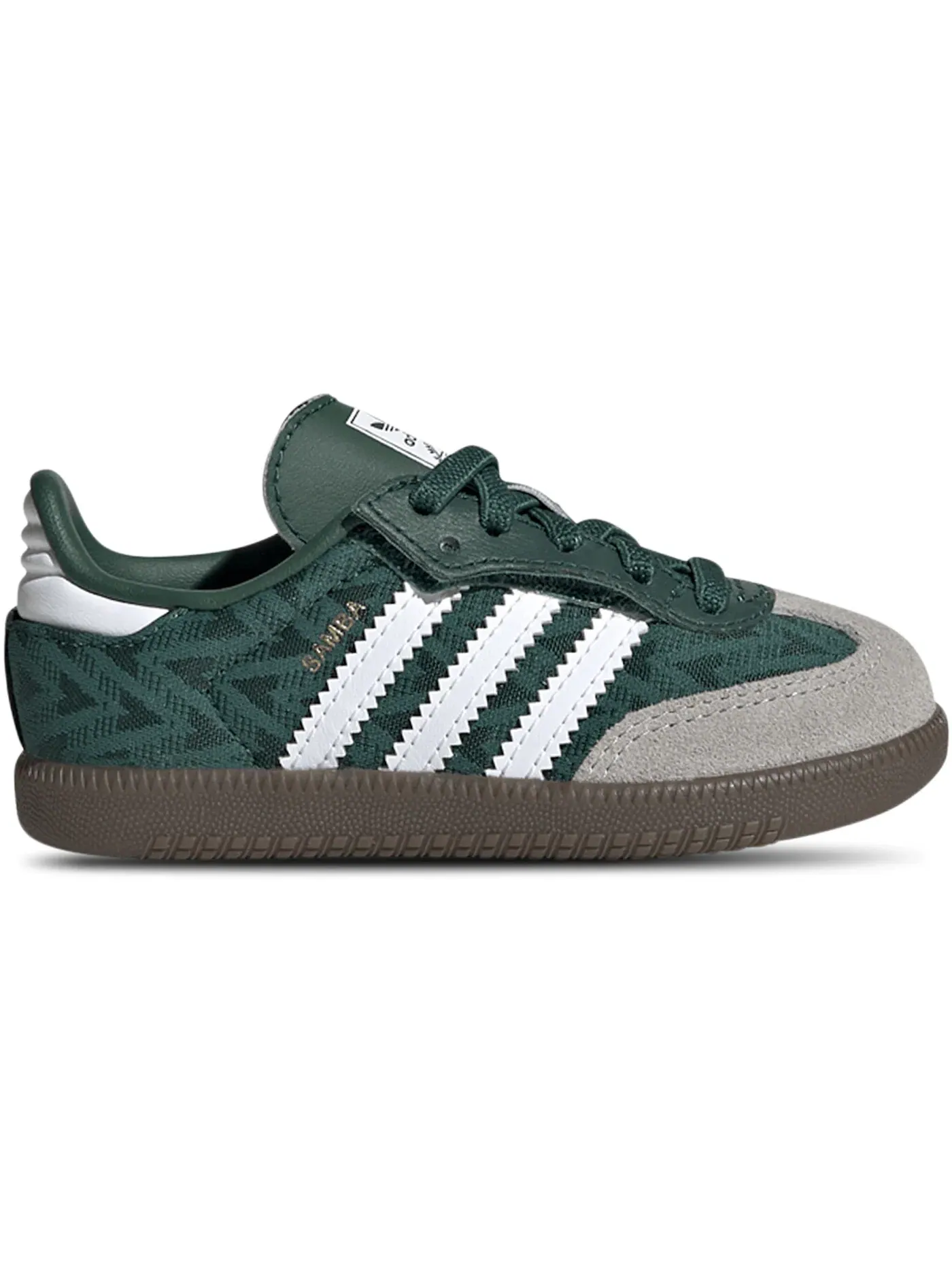 Детские кроссовки с закрытой шнуровкой Adidas Samba OG Comfort Closure — изображение 1 из 1, зеленый/белый