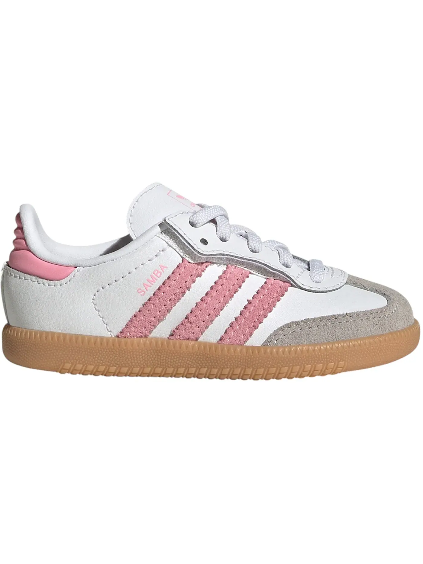 Детские кроссовки с удобной застежкой Adidas Samba OG Comfort Closure — изображение 1 из 1, белый светлый розовый