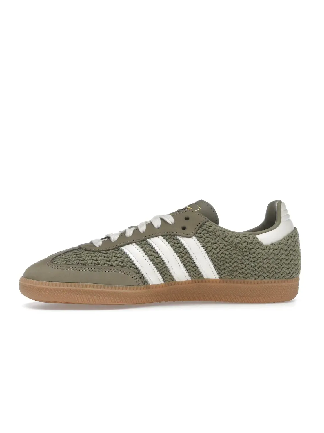 Женские кроссовки с вязаным верхом Adidas Samba OG — изображение 3 из 4, зеленый/кремовый белый