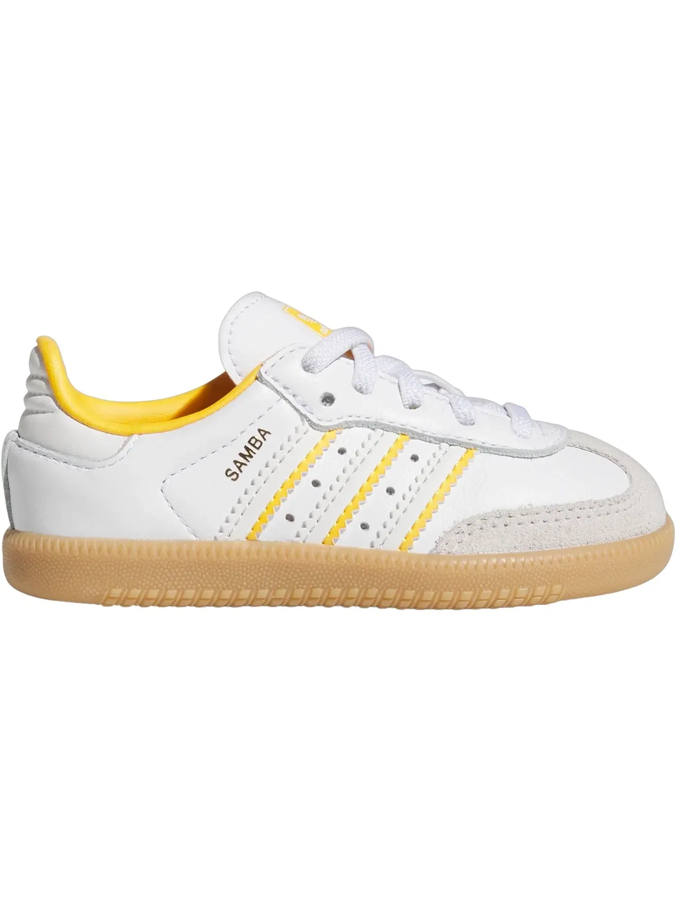 Детские кроссовки с классическим дизайном Adidas Samba OG — изображение 1 из 1, белый/белый/желтый