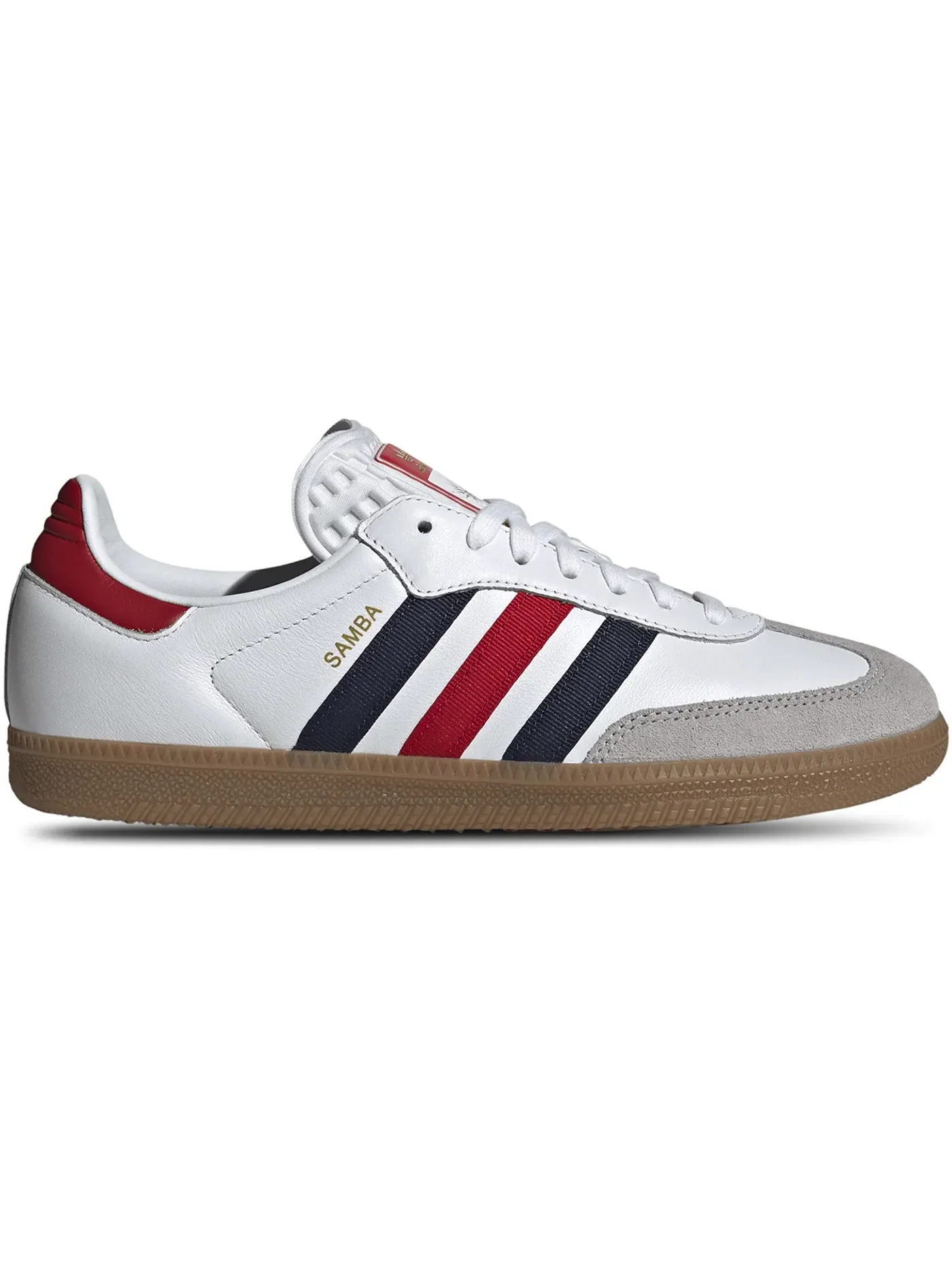 Мужские кроссовки с замшевым носком Adidas Samba OG — изображение 1 из 1, белый/синий