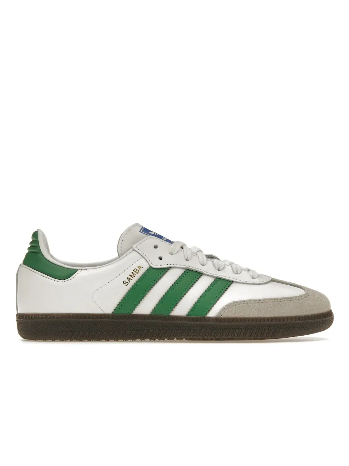 Мужские кроссовки Lifestyle с кожаным верхом Adidas Samba OG — изображение 1 из 4, белый зеленый