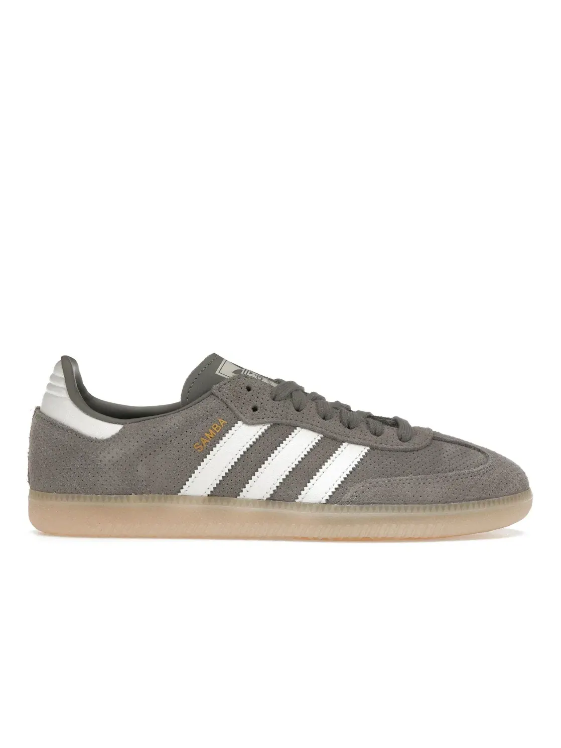 Мужские кроссовки замшевые Adidas Samba OG — изображение 1 из 4, серый/белый/оранжевый