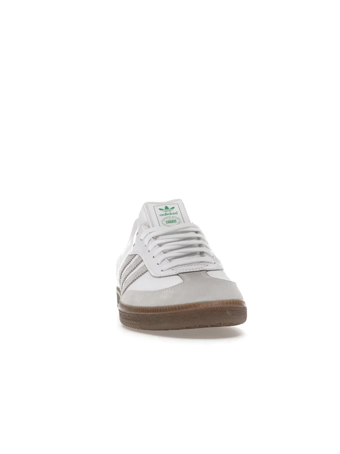 Мужские кроссовки Lifestyle с премиальной кожи Kith Classics White Green Adidas — изображение 2 из 4, белый//золотистый