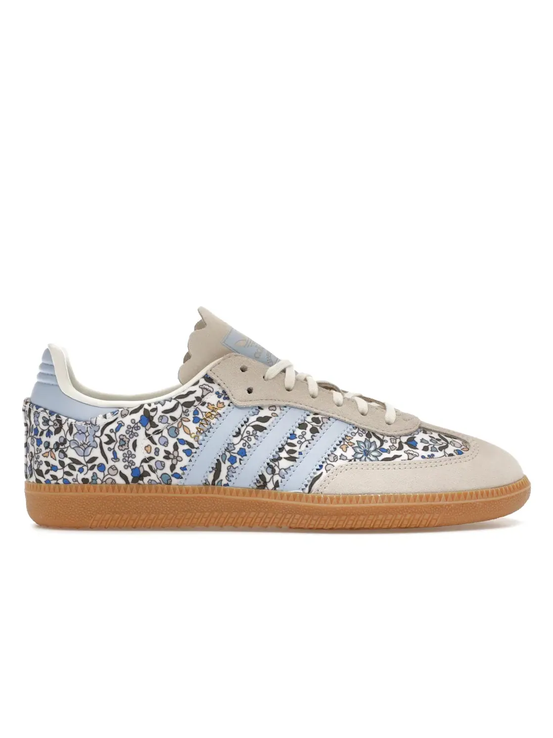 Детские кроссовки с цветочным принтом Adidas Samba OG — изображение 1 из 4, синий/белый