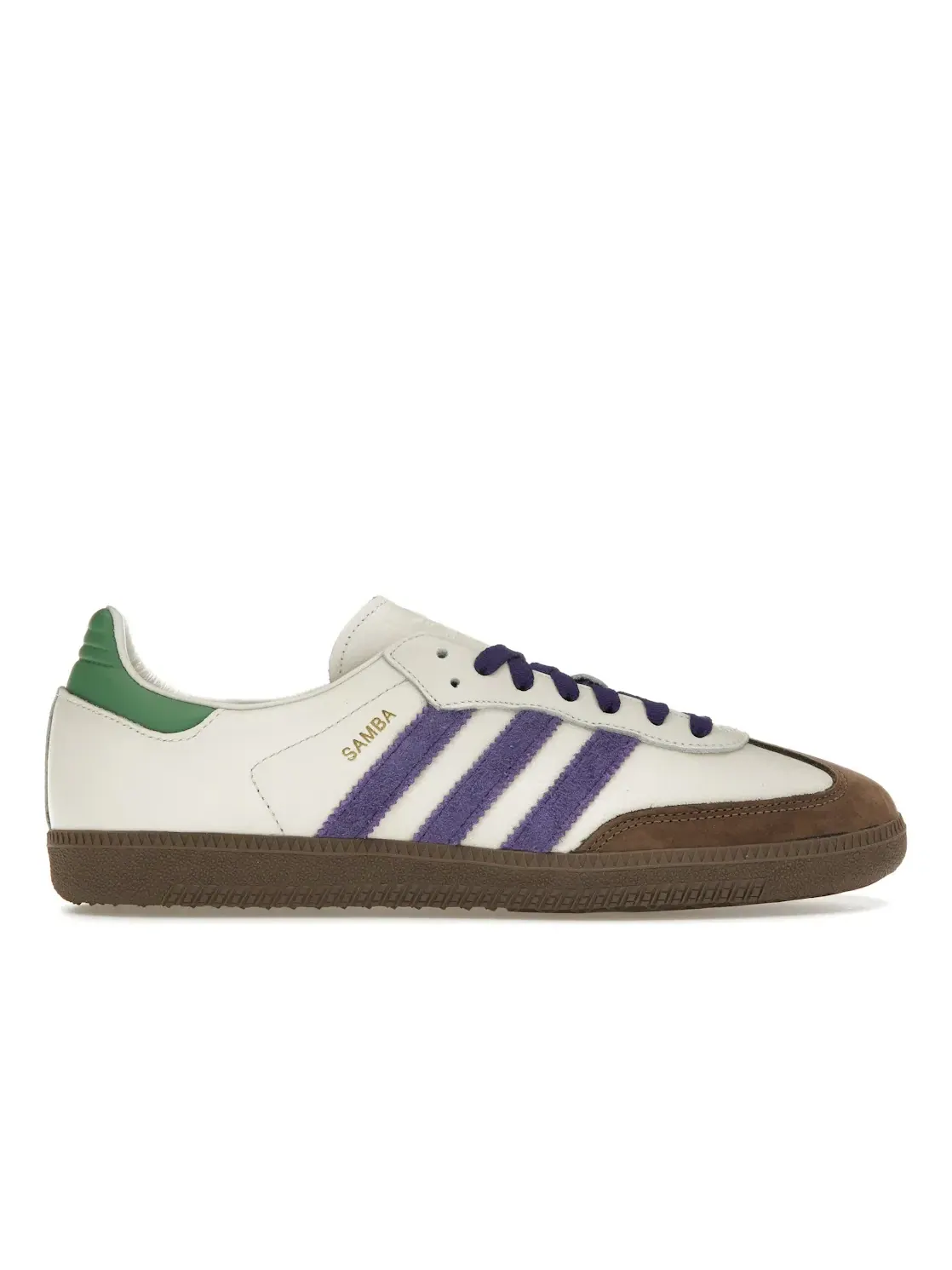 Женские кроссовки lifestyle Adidas Samba OG — изображение 1 из 4, белый/фиолетовый/зеленый