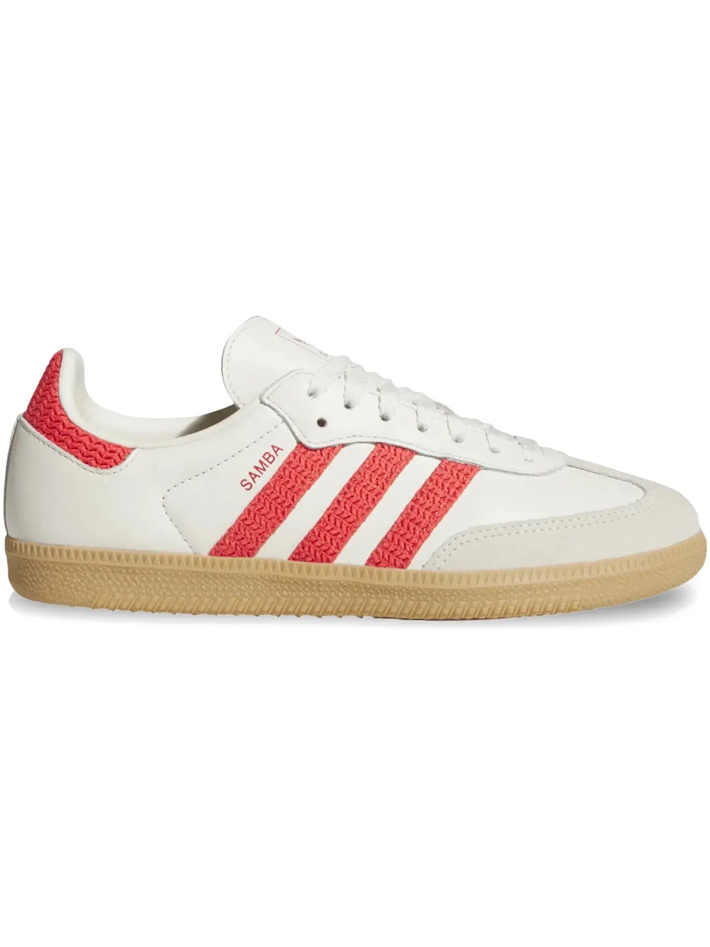 Женские кроссовки Lifestyle с замшевым носком Adidas Samba OG — изображение 1 из 1, белый/красный