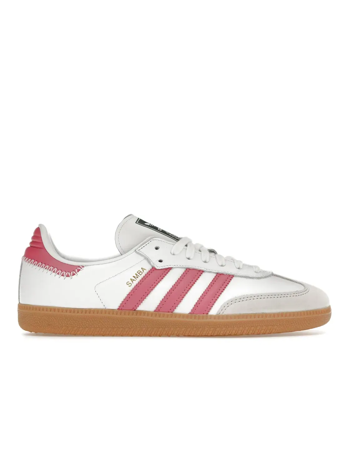 Женские кроссовки с замшевым и кожаным верхом Adidas Samba OG Rose Tone — изображение 1 из 4, белый/розовый/зеленый