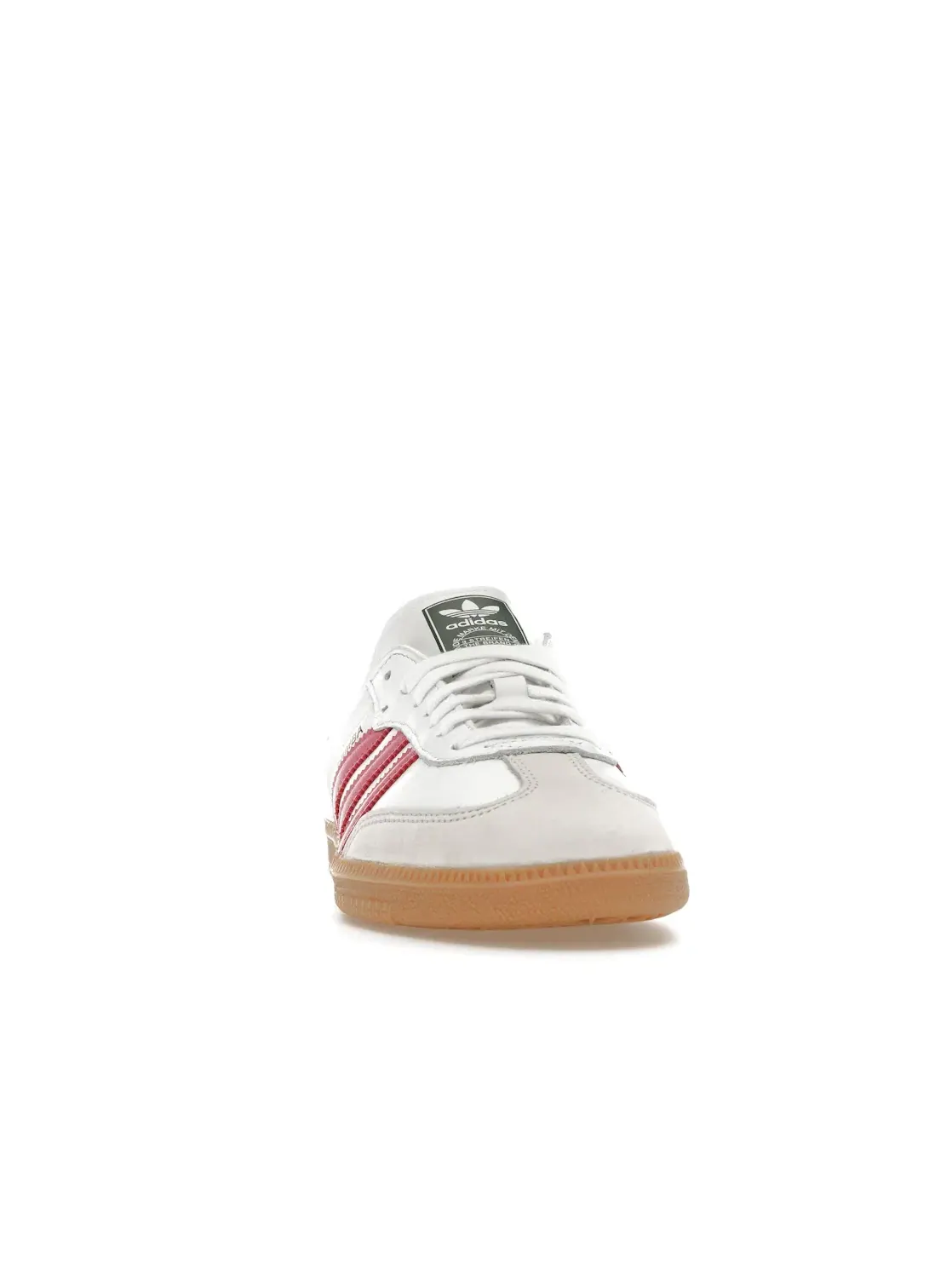 Женские кроссовки с замшевым и кожаным верхом Adidas Samba OG Rose Tone — изображение 2 из 4, белый/розовый/зеленый