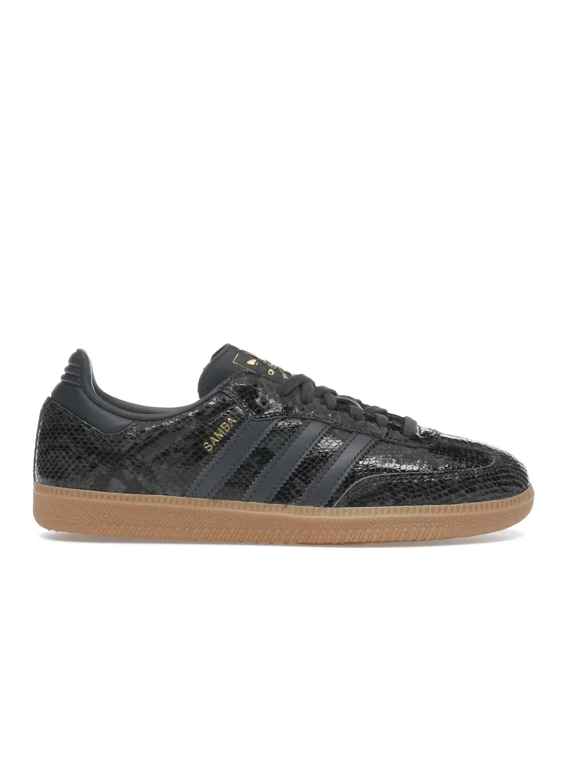 Женские кроссовки с фактурой змеиной кожи Adidas Samba OG — изображение 1 из 4, черный/серый