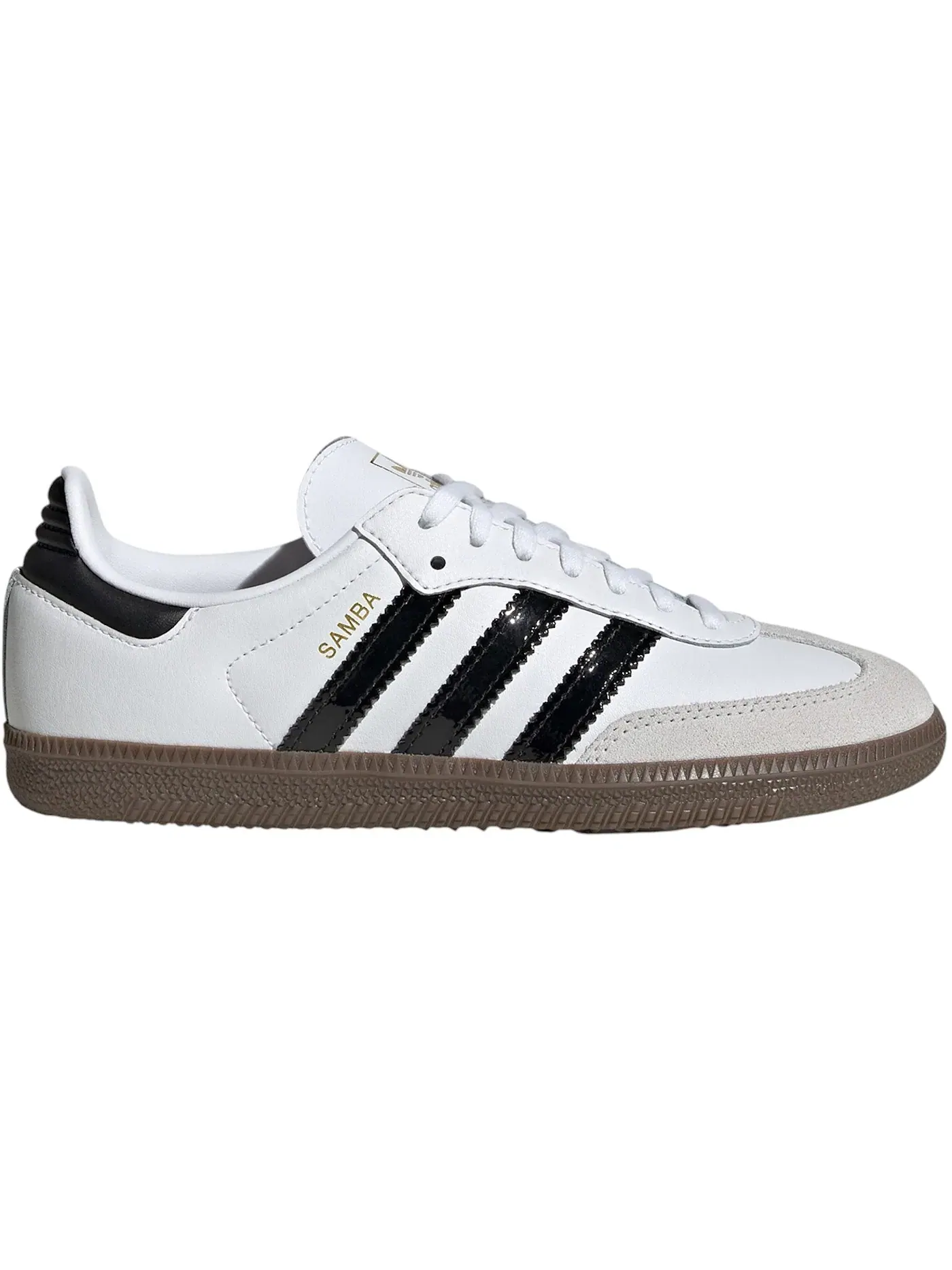 Детские кроссовки lifestyle с патентными полосками Adidas Samba OG — изображение 1 из 1, белый/черный