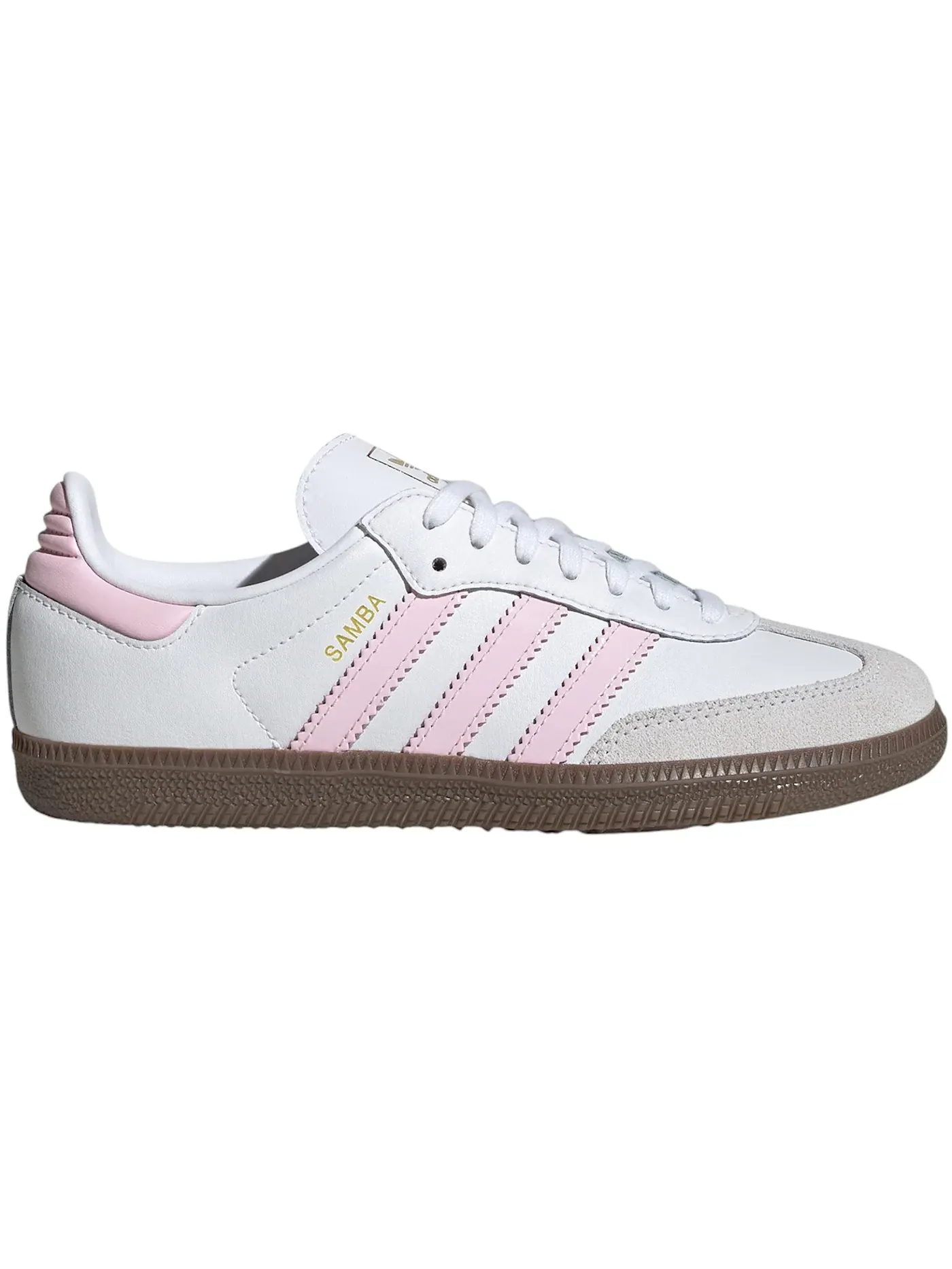 Детские кроссовки lifestyle с замшевыми вставками Adidas Samba OG — изображение 1 из 1, белый прозрачный розовый