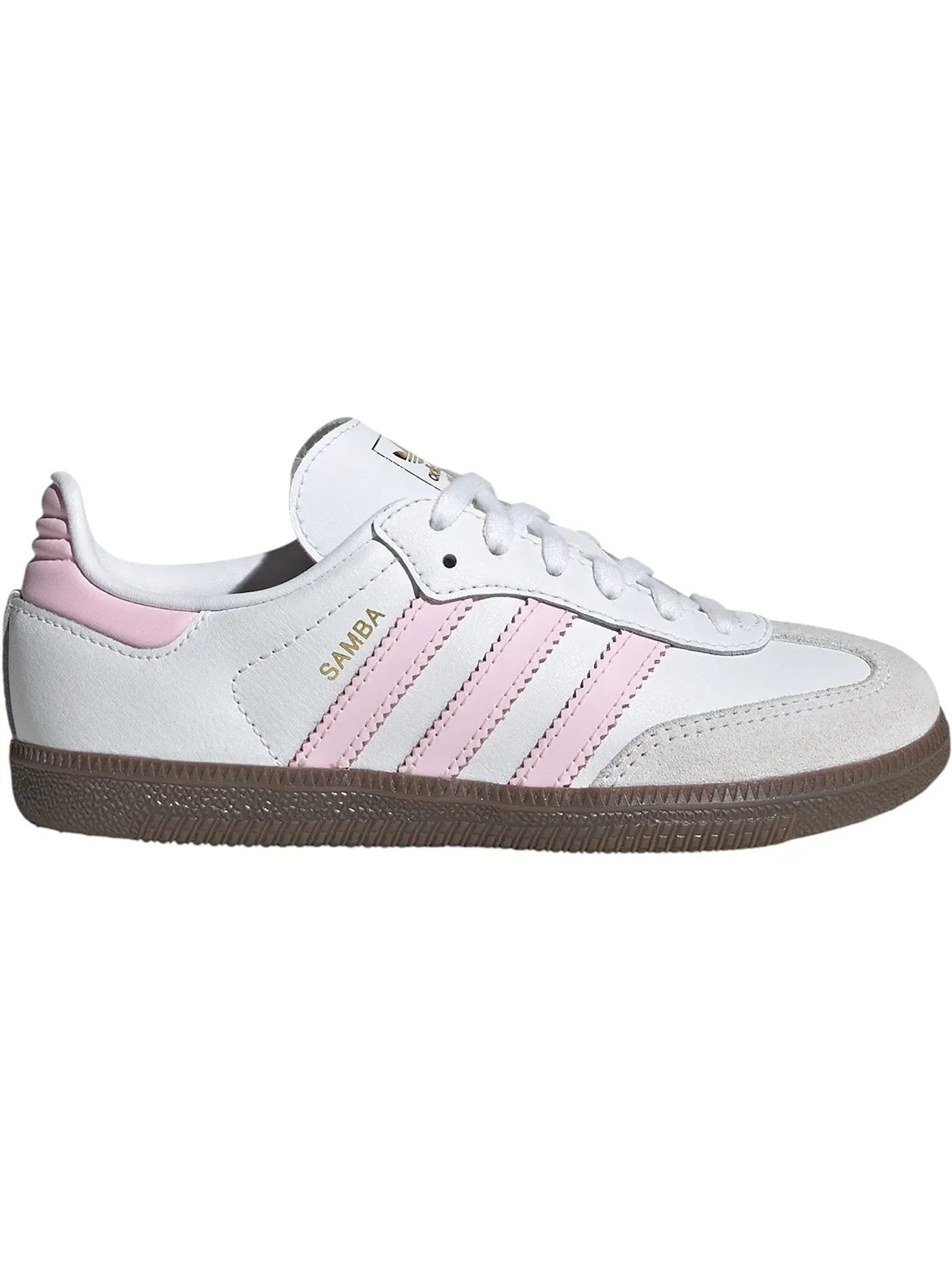 Детские кроссовки с замшевыми вставками Adidas Samba OG — изображение 1 из 1, белый прозрачный розовый
